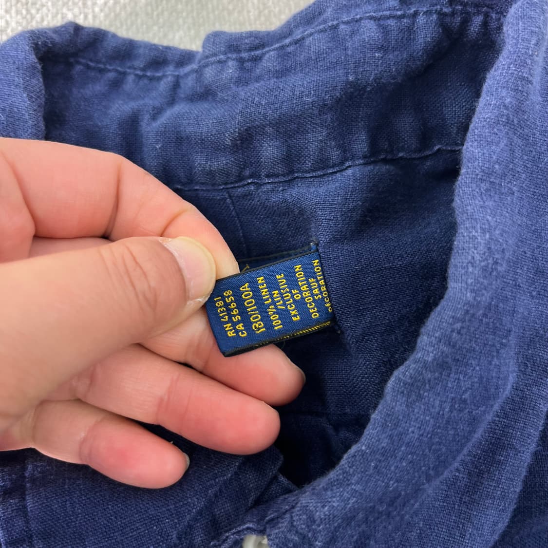 105 폴로랄프로렌 린넨 네이비 셔츠 상품이미지5