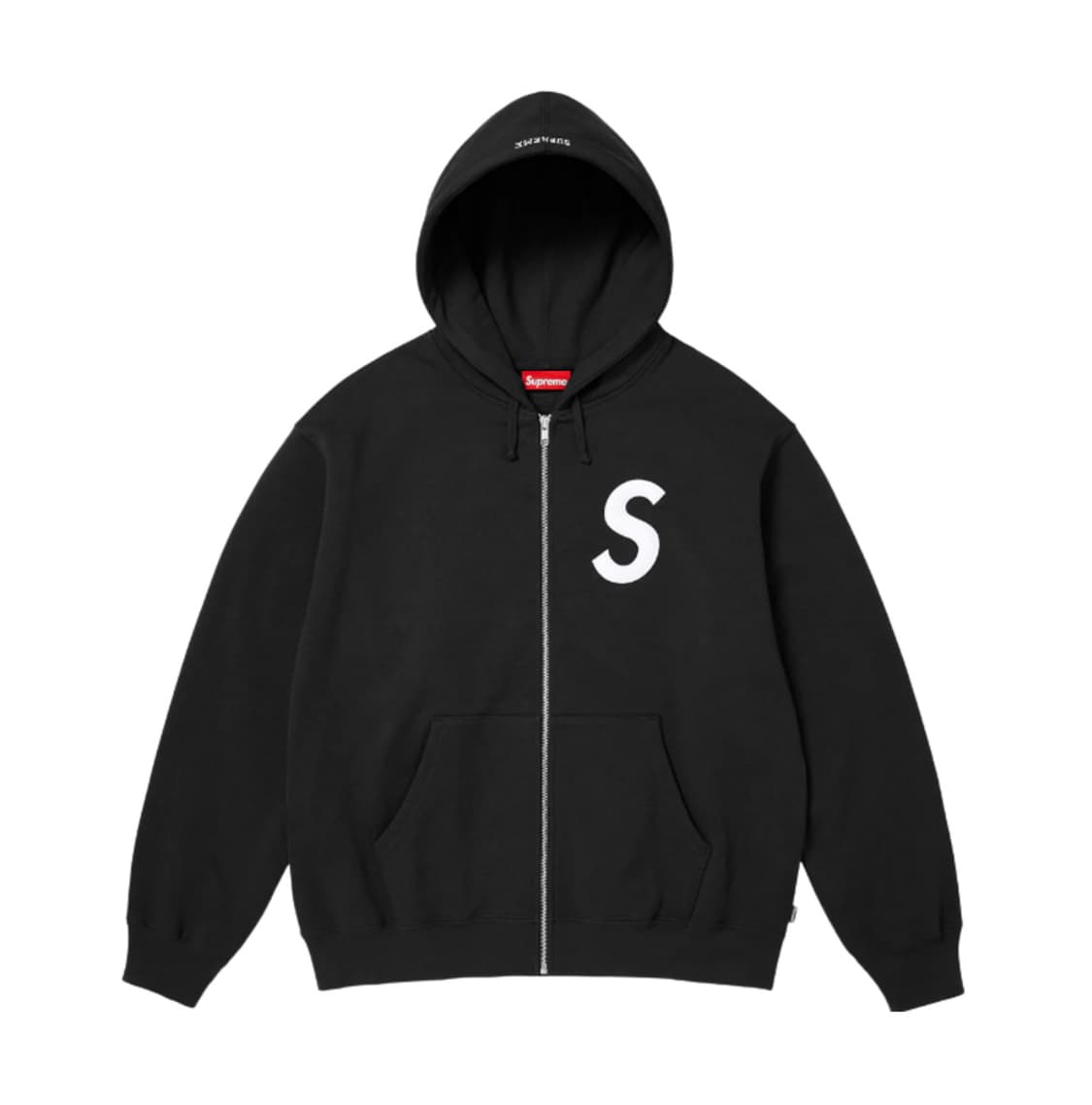 슈프림 S 로고 집업 후드 스웨트셔츠 블랙 - 25FW 상품이미지1