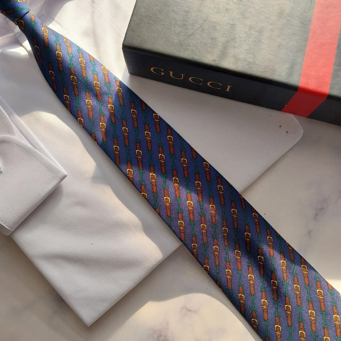 구찌 실크 다크블루 아이덴티티 패턴 넥타이 9cm A+등급 K161
 상품이미지7