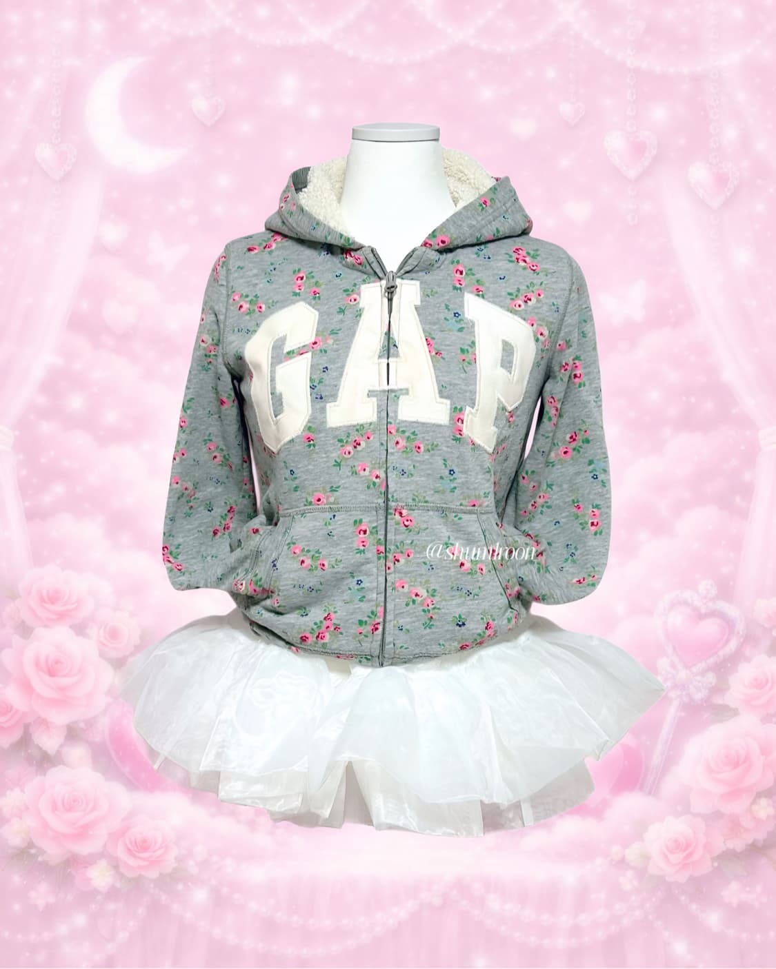 갭 플라워 화이트펄 봄 후드집업 모리걸 상품이미지2