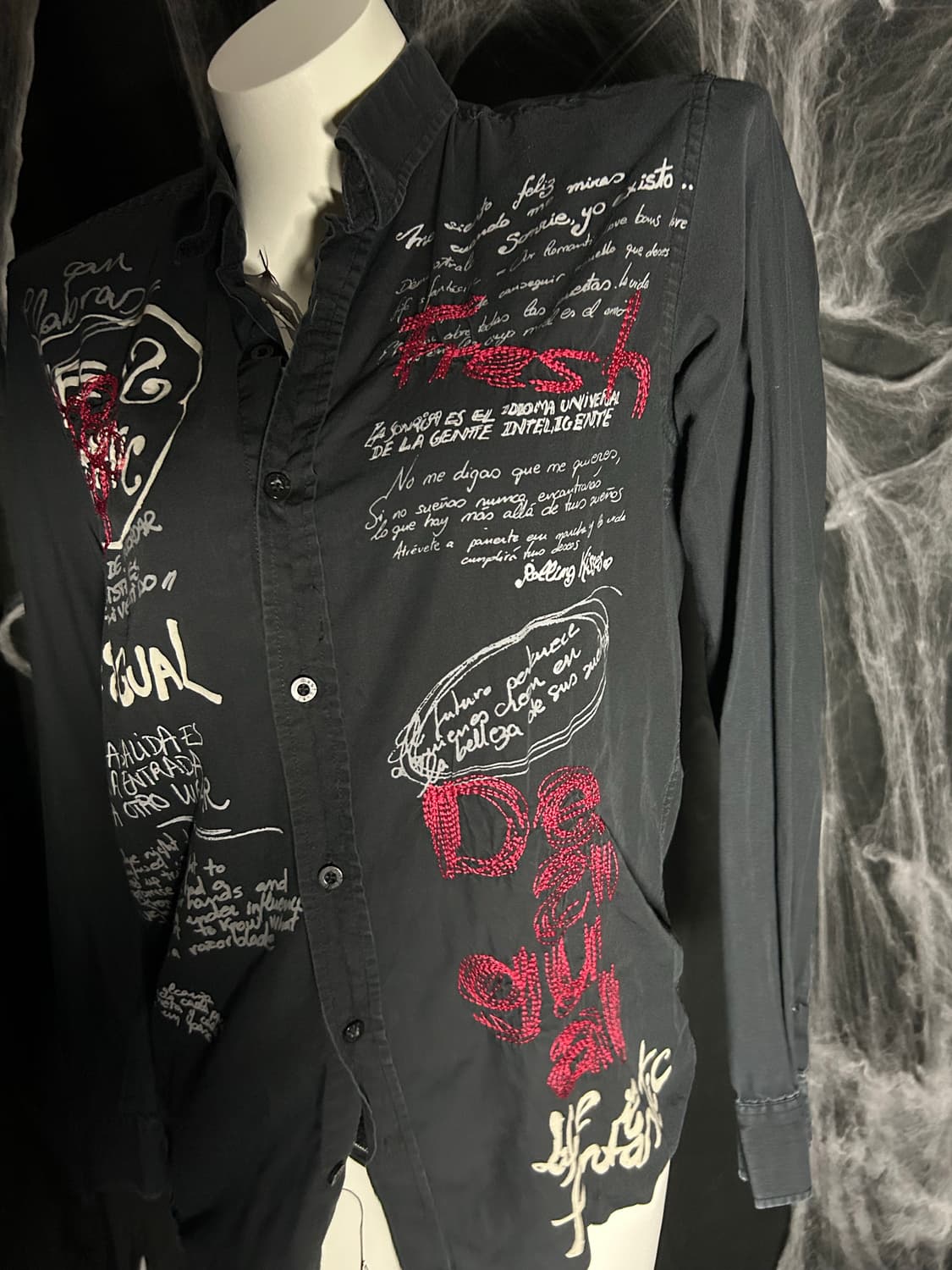 Desigual y2k punk black shirts  상품이미지3