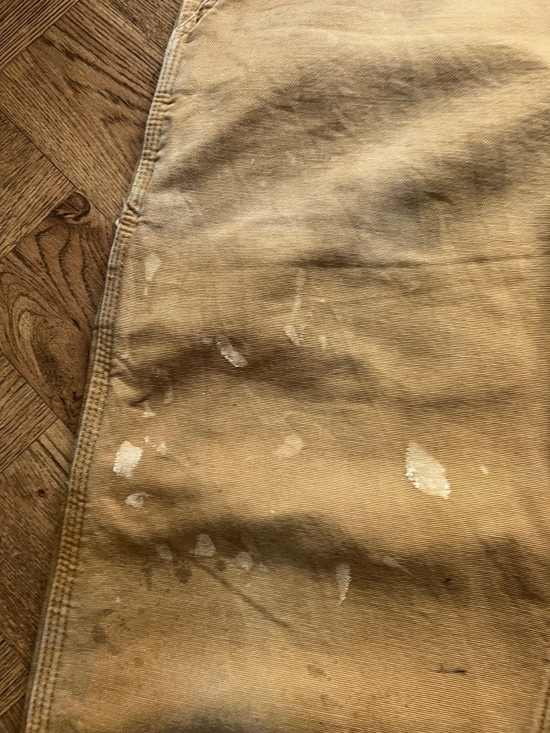 [34]칼하트 USA 체크 라이닝 빈티지 페인팅 브라운 싱글니 워크 팬츠 상품이미지4