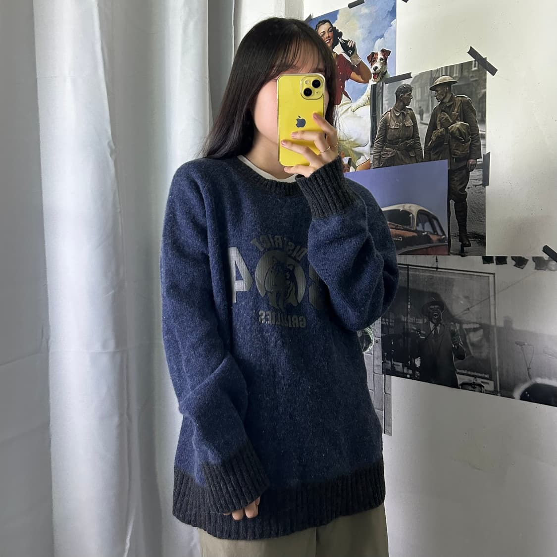 리바이스 올드 빈티지 디스트릭트 네이비 니트 M 상품이미지2