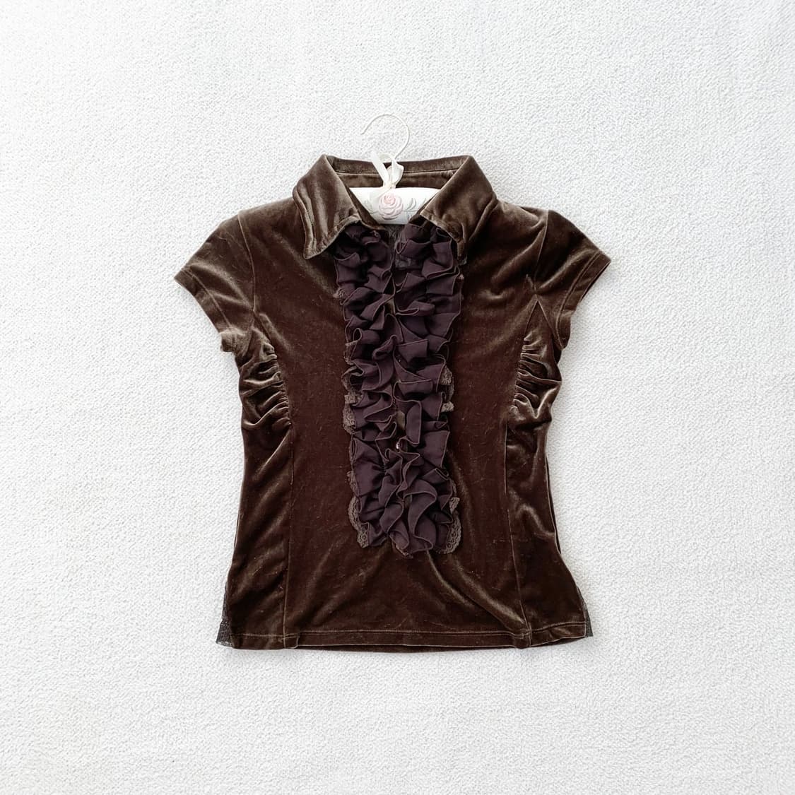 초콜릿벨벳 프릴 엔틱풍 로걀탑 상품이미지1