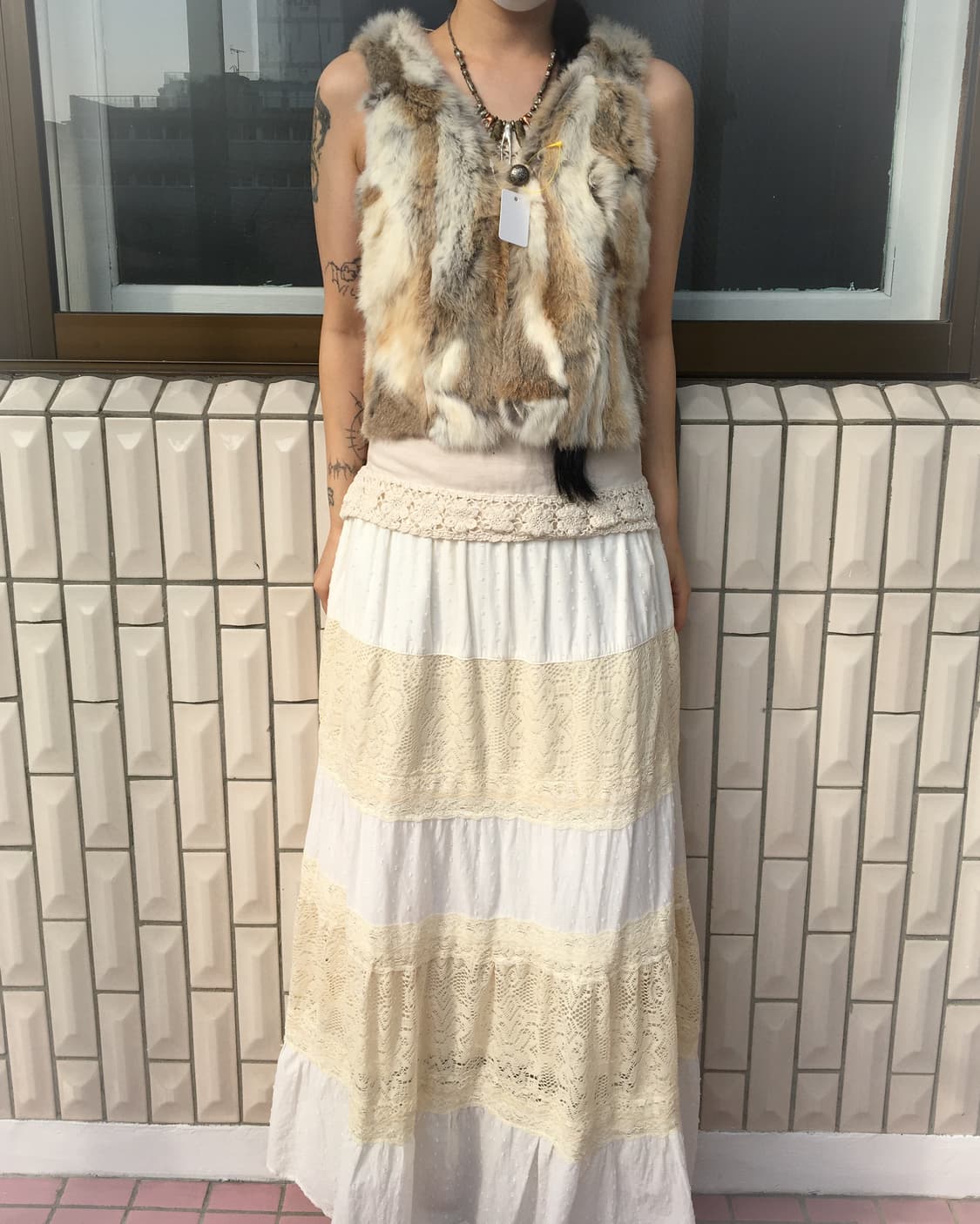 Rabbit fur vest 상품이미지1