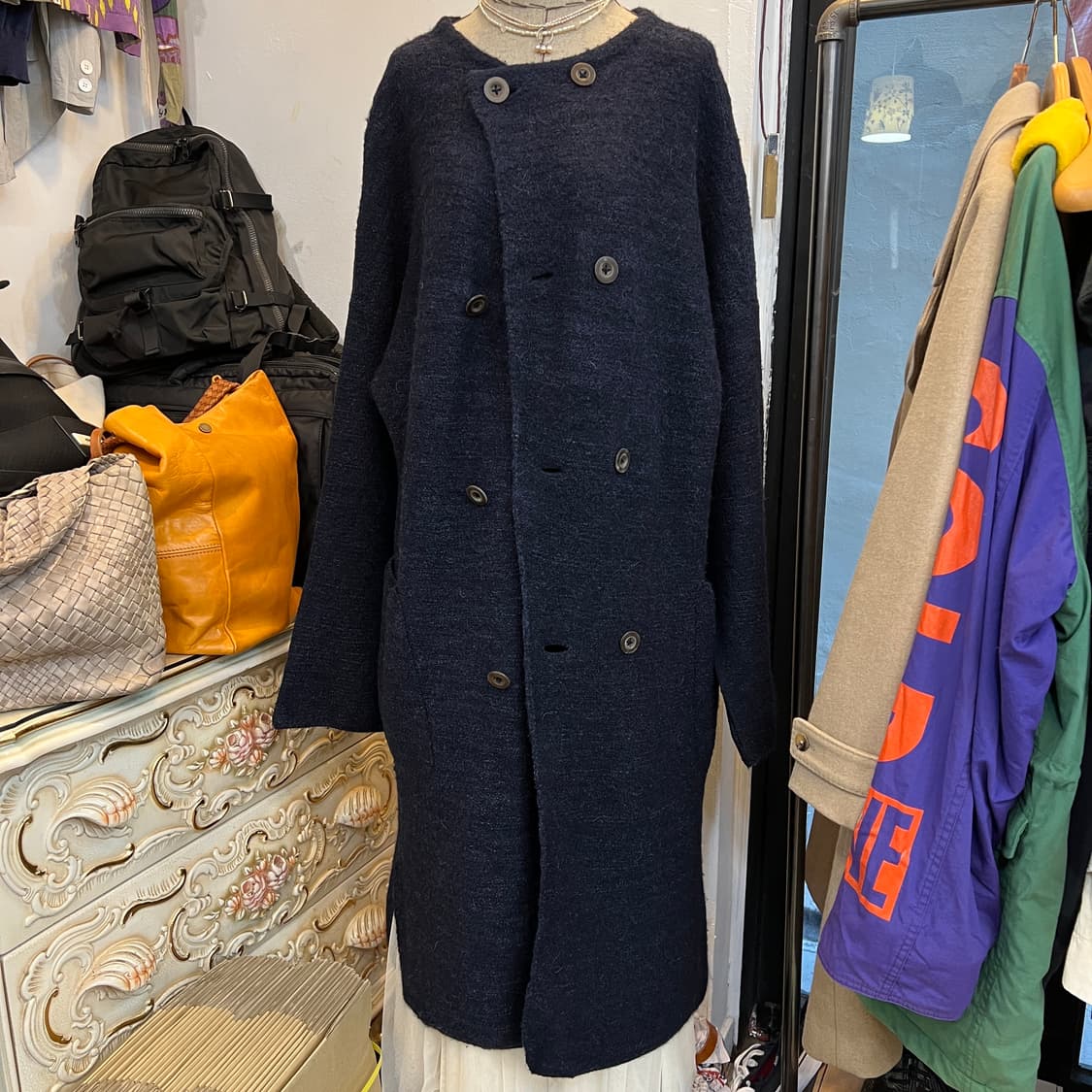 45R 인디고 니트 코트 상품이미지8