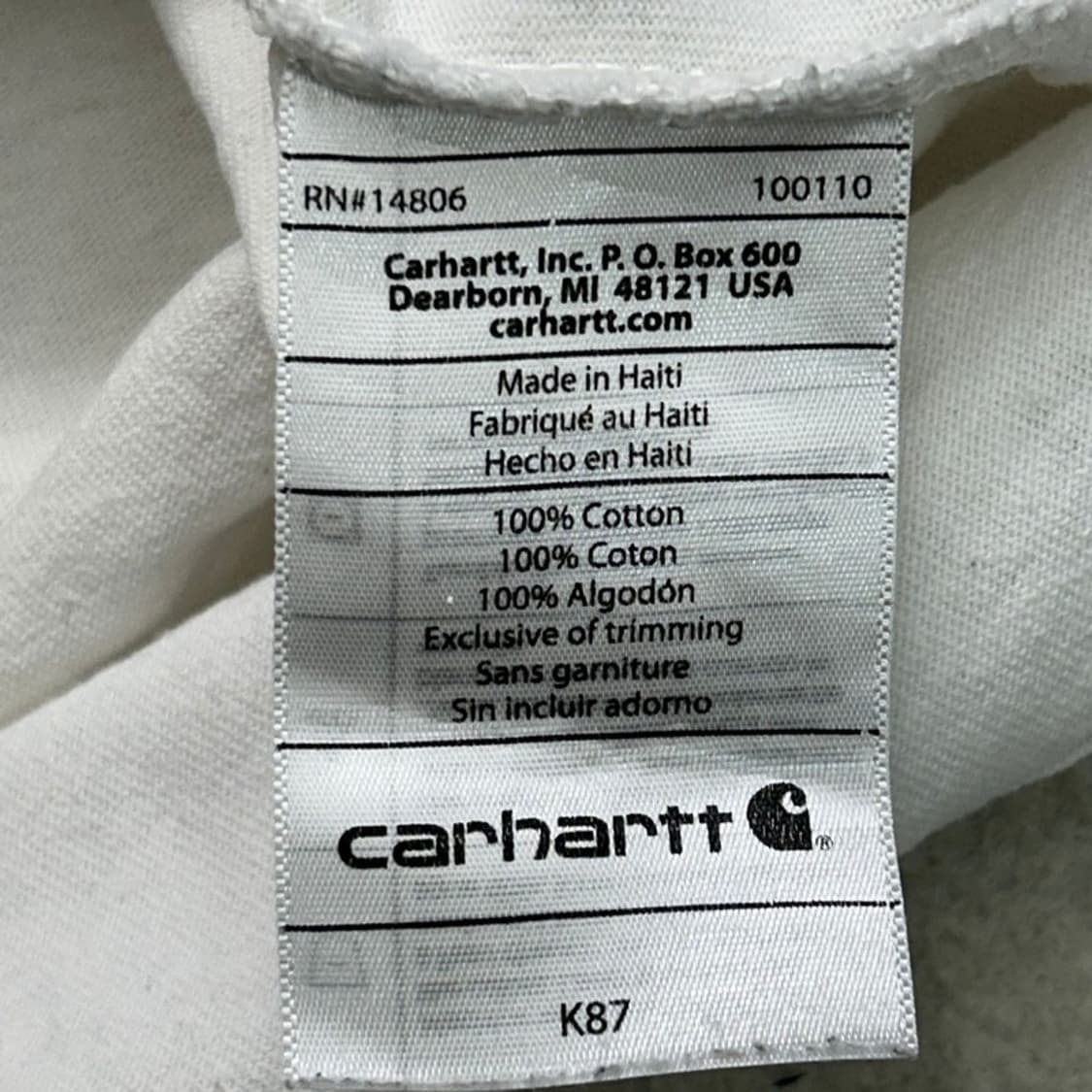 CARHARTT 포켓 반팔티 화이트 OS 상품이미지6