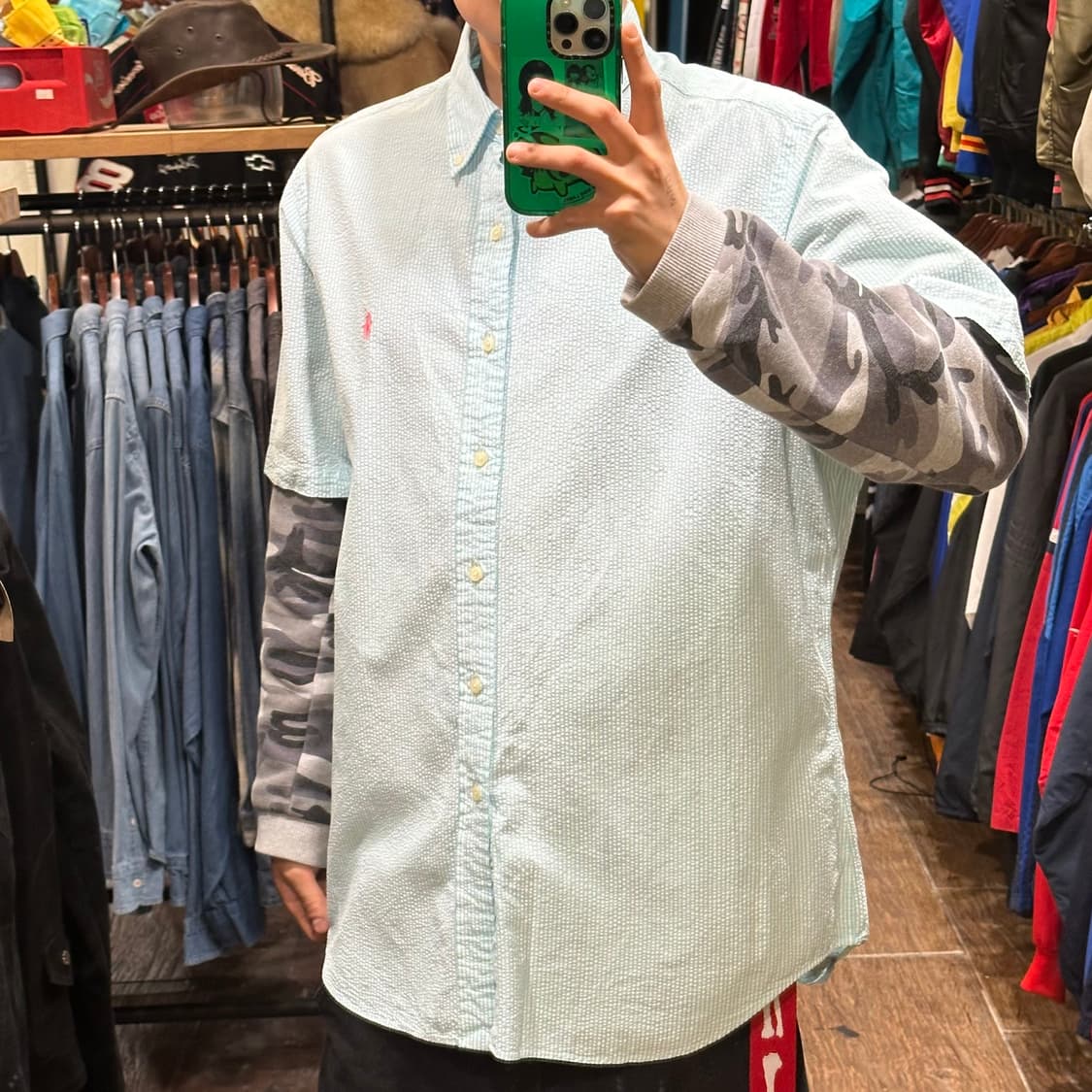 [HI] 폴로 랄프로렌 반팔셔츠 스카이블루 시어서커 상품이미지3