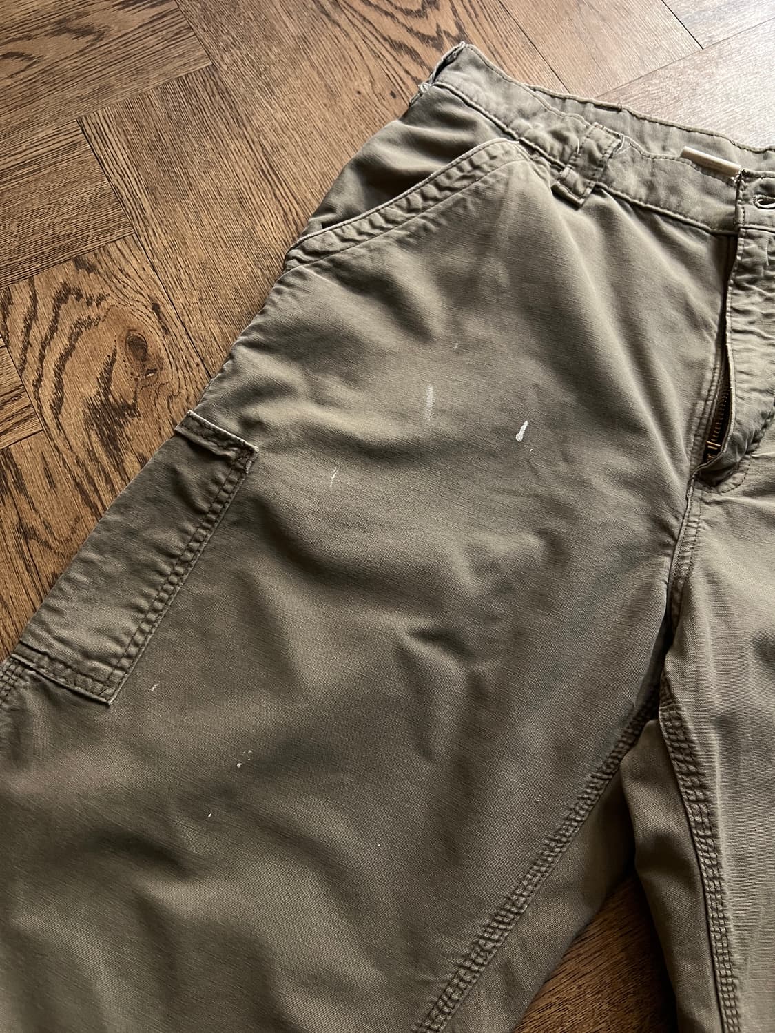 [35]칼하트 USA 빈티지 페인팅 라이트브라운 싱글니 카펜터 워크 팬츠 상품이미지5