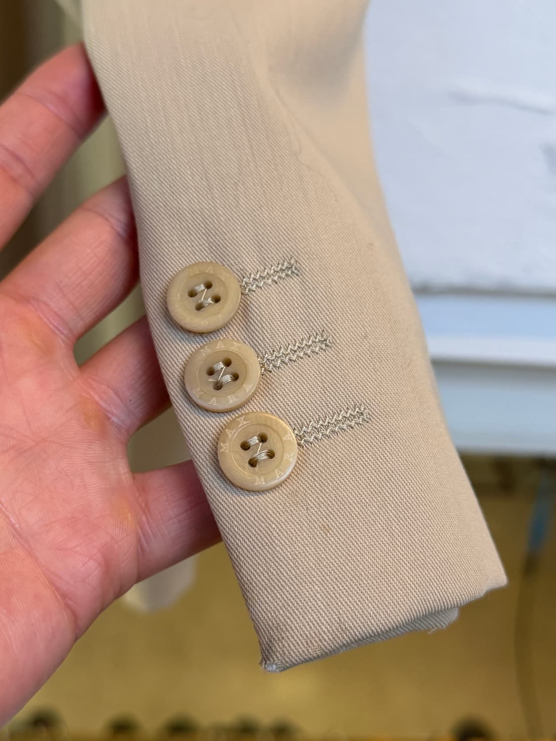 Maxmara 막스마라 울 베이지 싱글 블레이저 40 상품이미지8