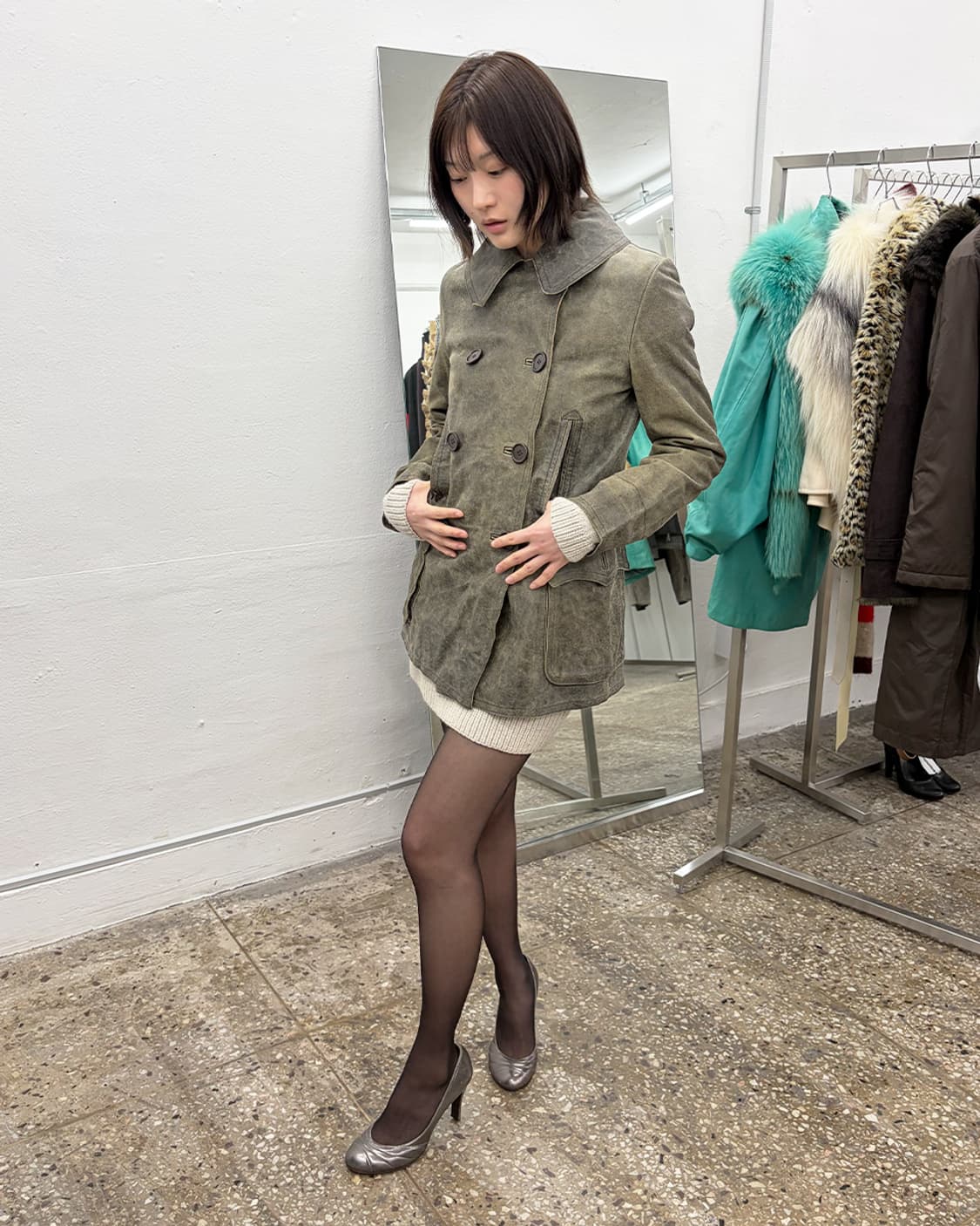 폴 스미스 카우 레더 더블 자켓 상품이미지4