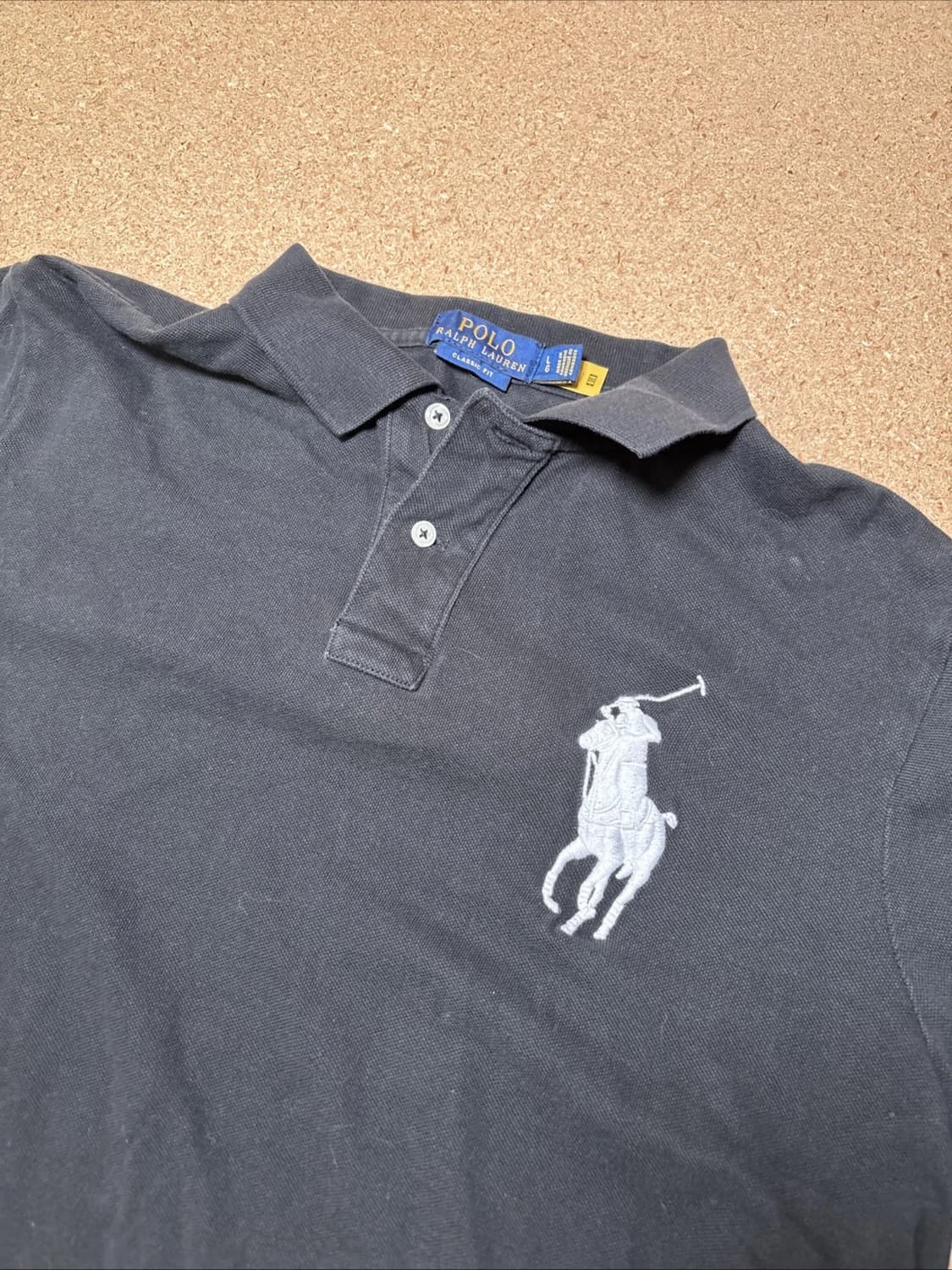 폴로 랄프로렌 빅포니 반팔 카라티 블랙 화이트 상품이미지2