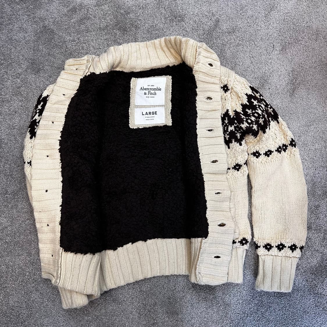 아베크롬비 헤비 울 쉐르파 코위찬 가디건L 상품이미지3