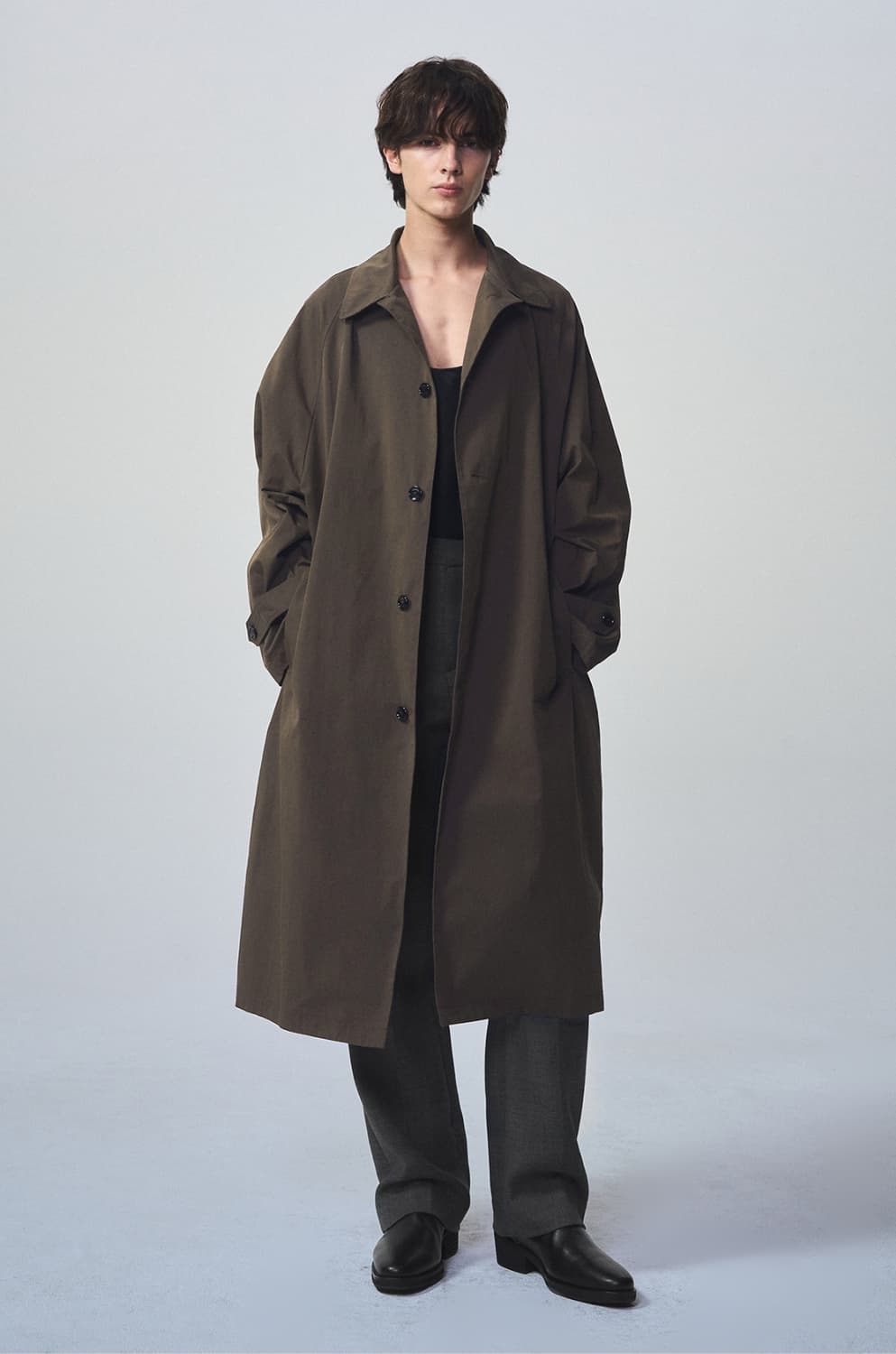 (95) 시스템옴므 24fw 발마칸 트렌치 코트 브라운 상품이미지1