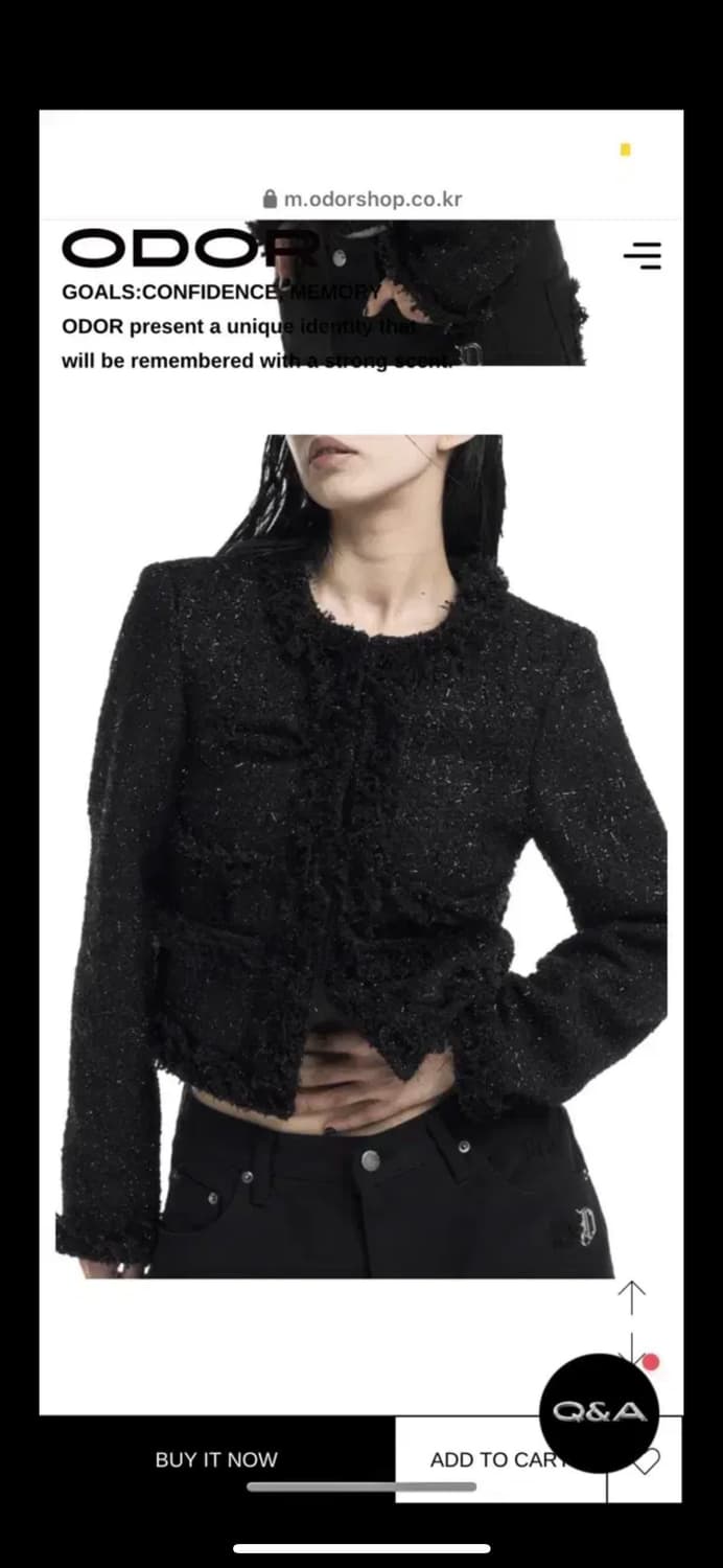 새상품) 오도어 트위드 자켓 블랙 상품이미지2