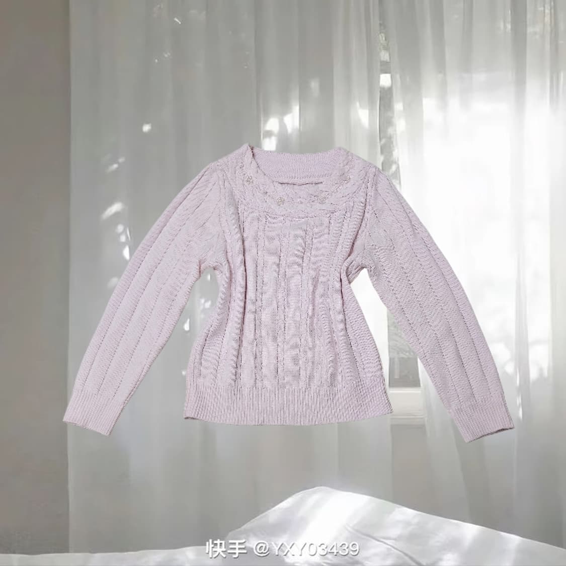 급전! 이번주만 할인히메갸루 달천깔 로걀 뽀용라벤더핑크 달천깔 진주 니트 상품이미지1