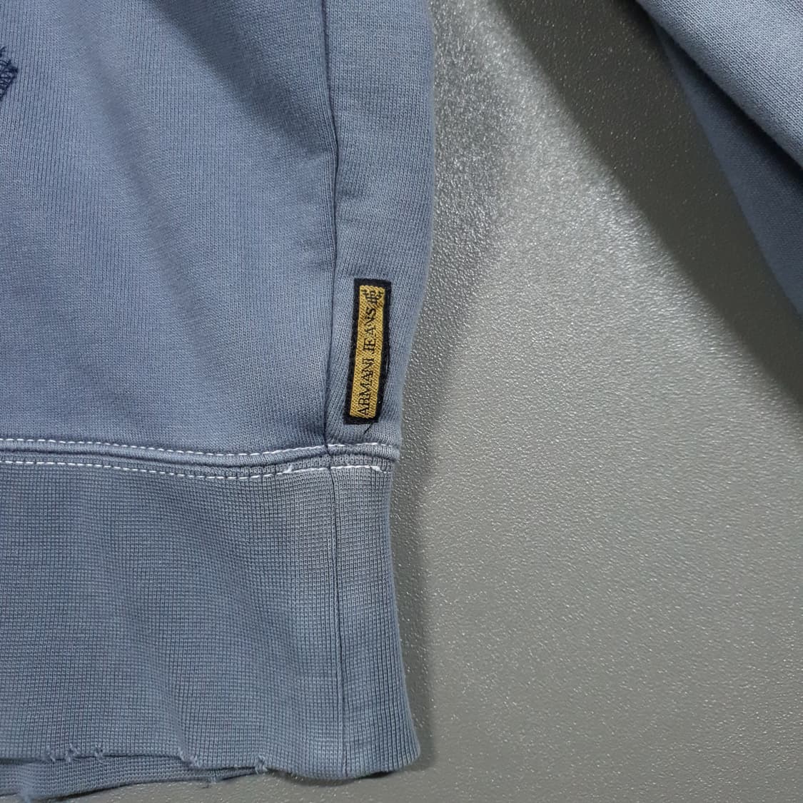 XL (105) 아르마니 진스 데미지 워싱 디스트로이드 후드티 스웻셔츠 상품이미지8