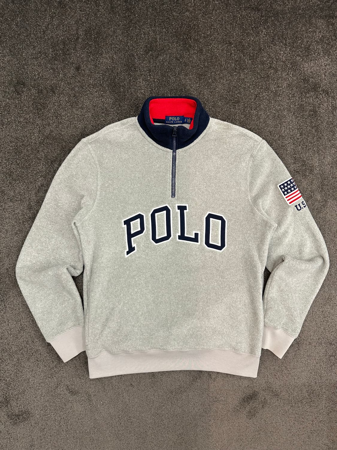 폴로 랄프로렌 성조기 하프집업 S사이즈 상품이미지1