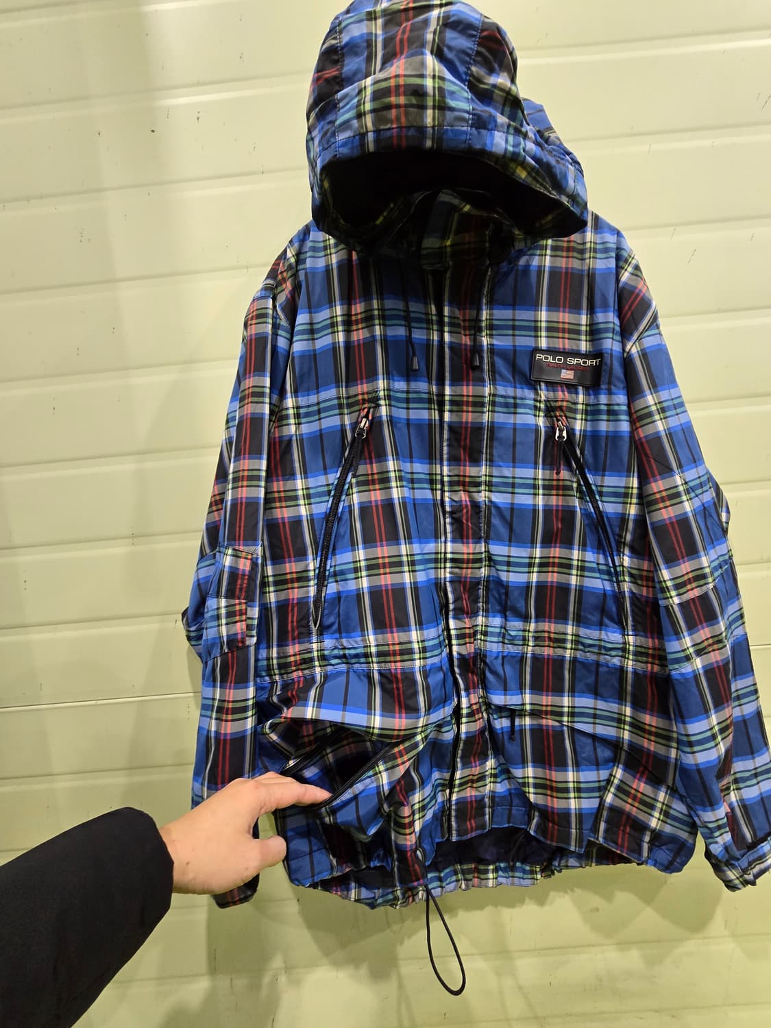 Y2K 폴로 스포츠 랄프로렌 체크 후드 자켓 95 상품이미지6