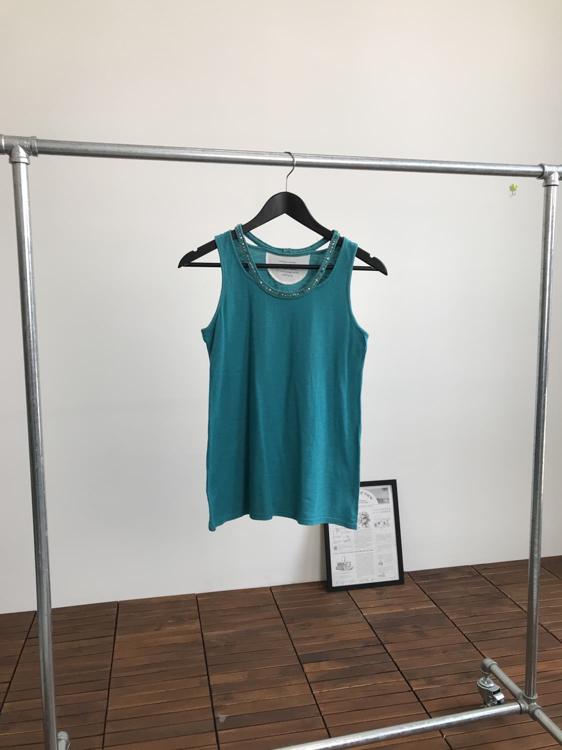 Jpn Teal Detail Sleeveless T-Shirts 상품이미지1