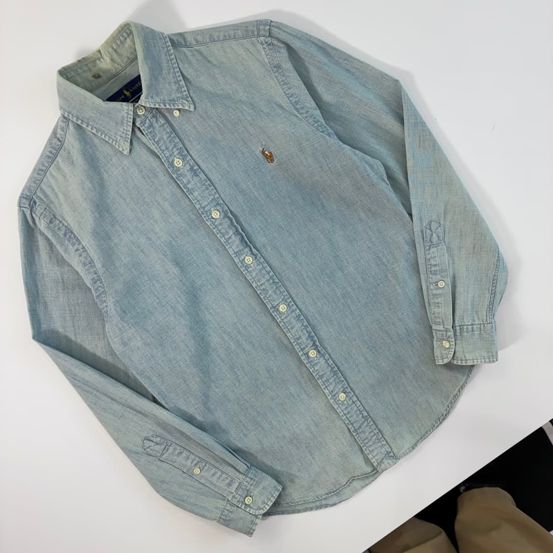 Polo  폴로 랄프로렌 자수 코튼 데님 샴브레이 셔츠 상품이미지2