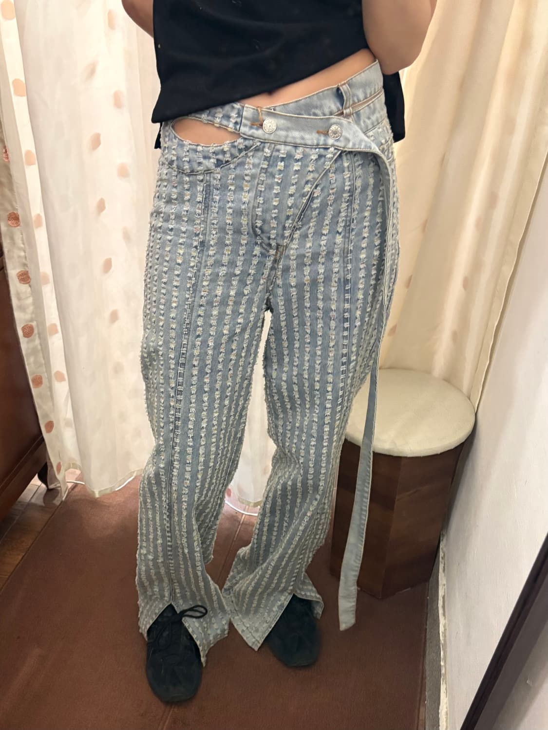 jpn vintage distressed light blue denim 상품이미지4