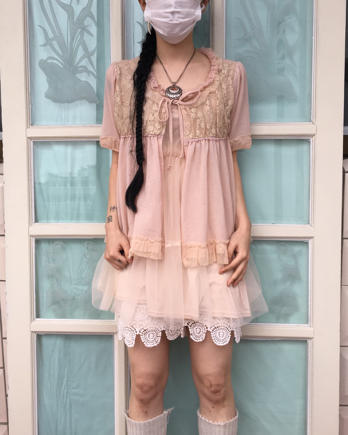 Axes femme lace trimming cardigan 상품이미지9