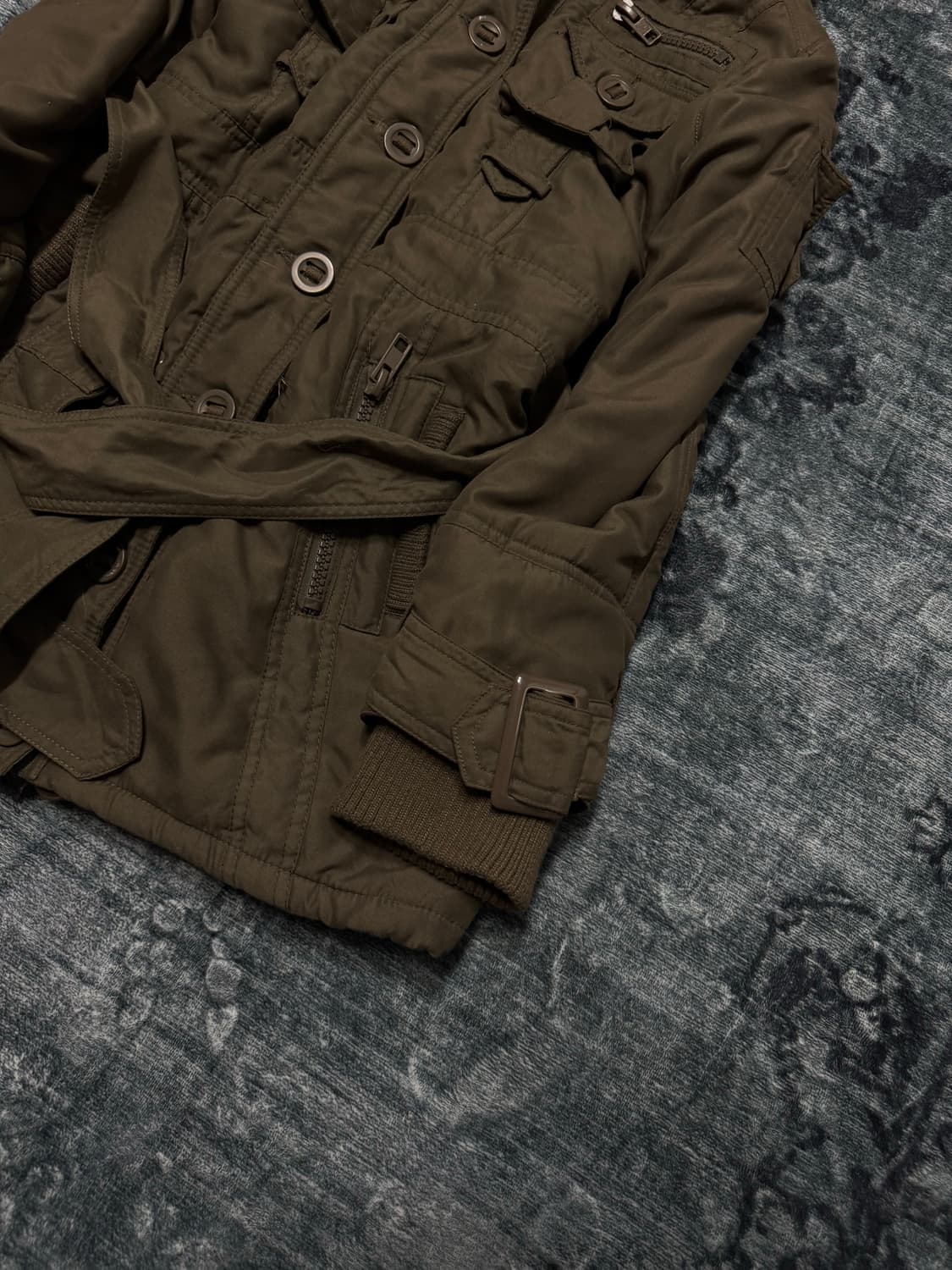 Unknown 00s racoon fur trimming military 상품이미지6