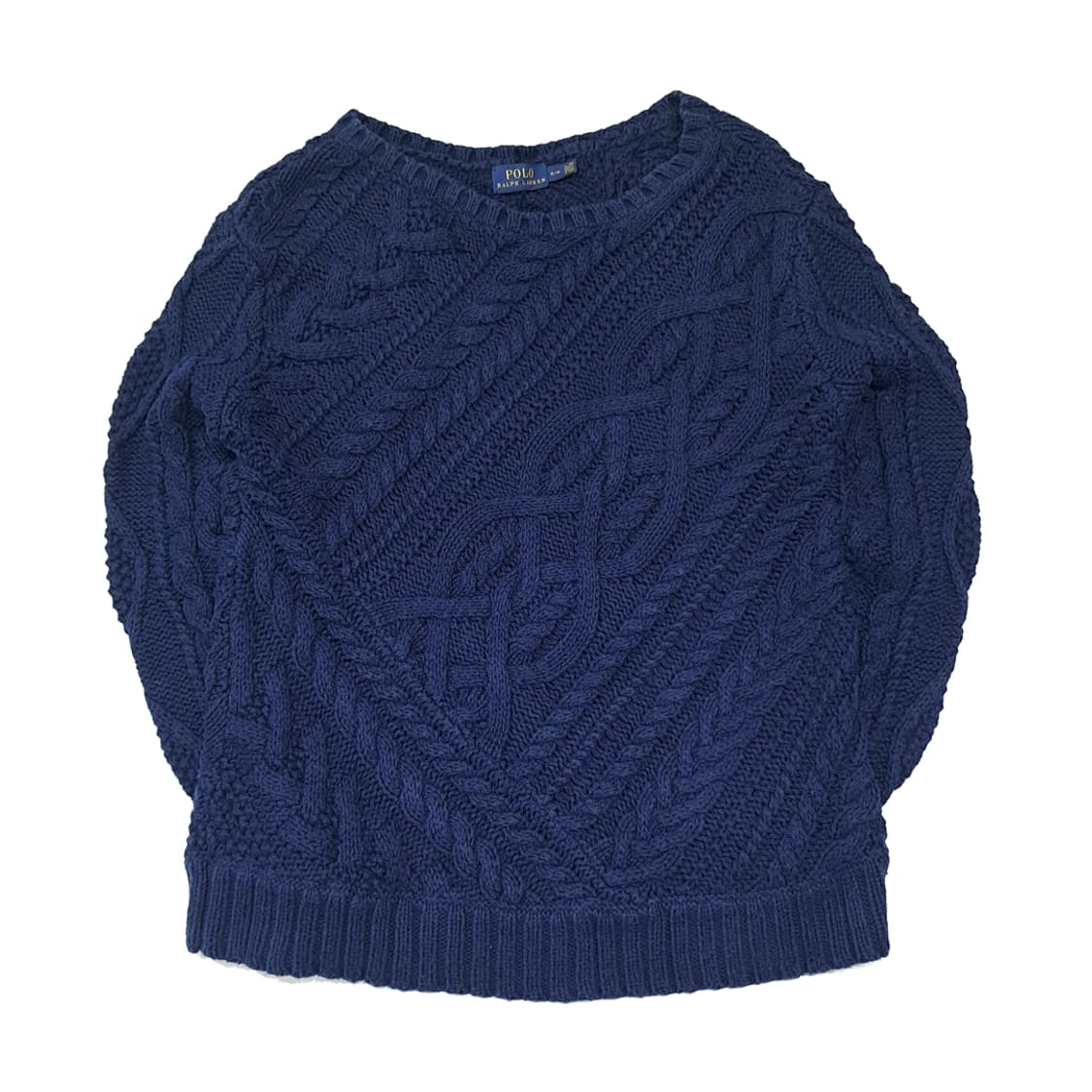 CL098 S 폴로 랄프로렌 코튼 다크 네이비 피셔맨 케이블 니트 상품이미지1