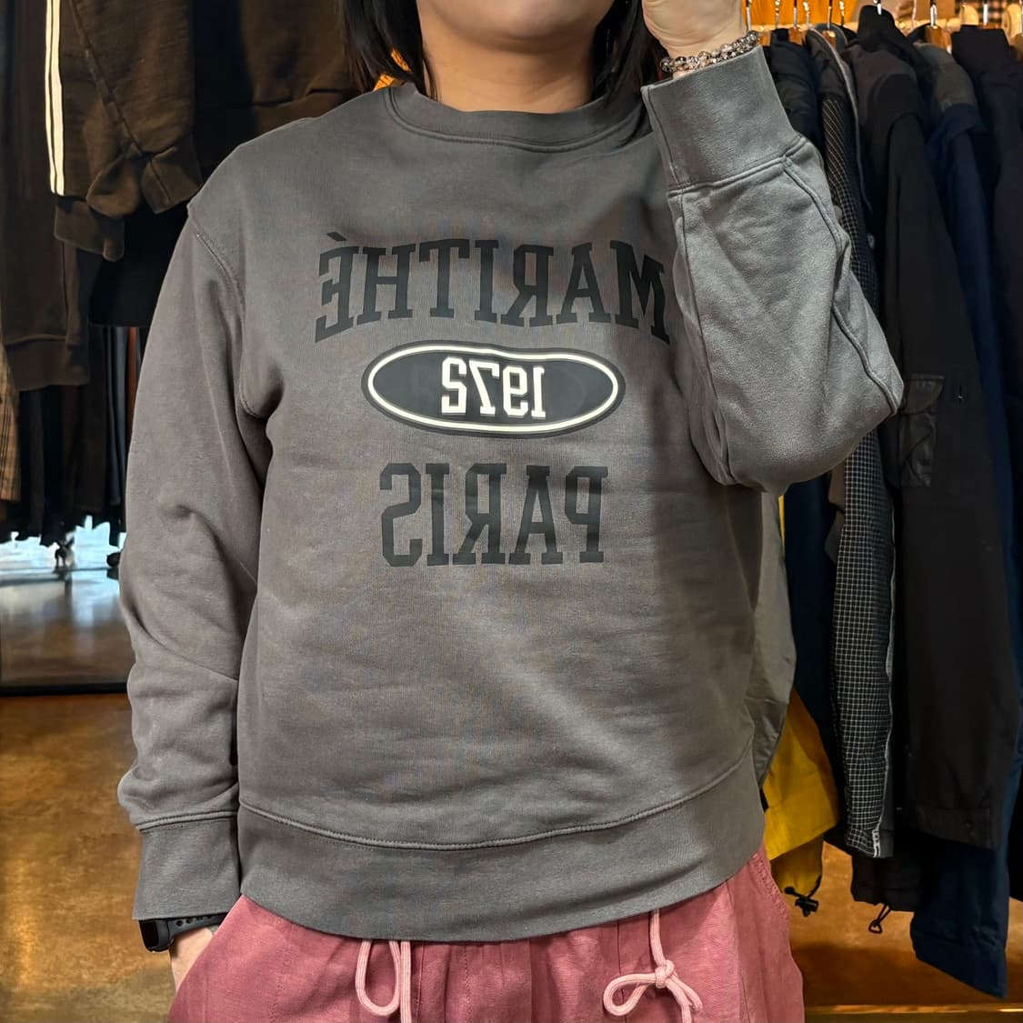 마리떼 차콜 맨투맨 상품이미지1