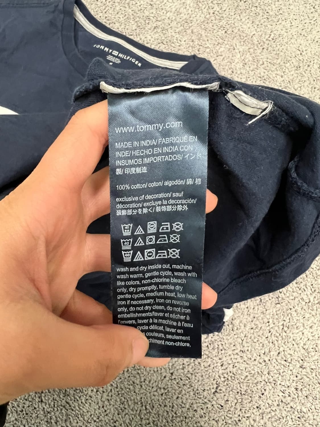 (M) 타미힐피거 빅로고 자수 반팔 티 상품이미지4