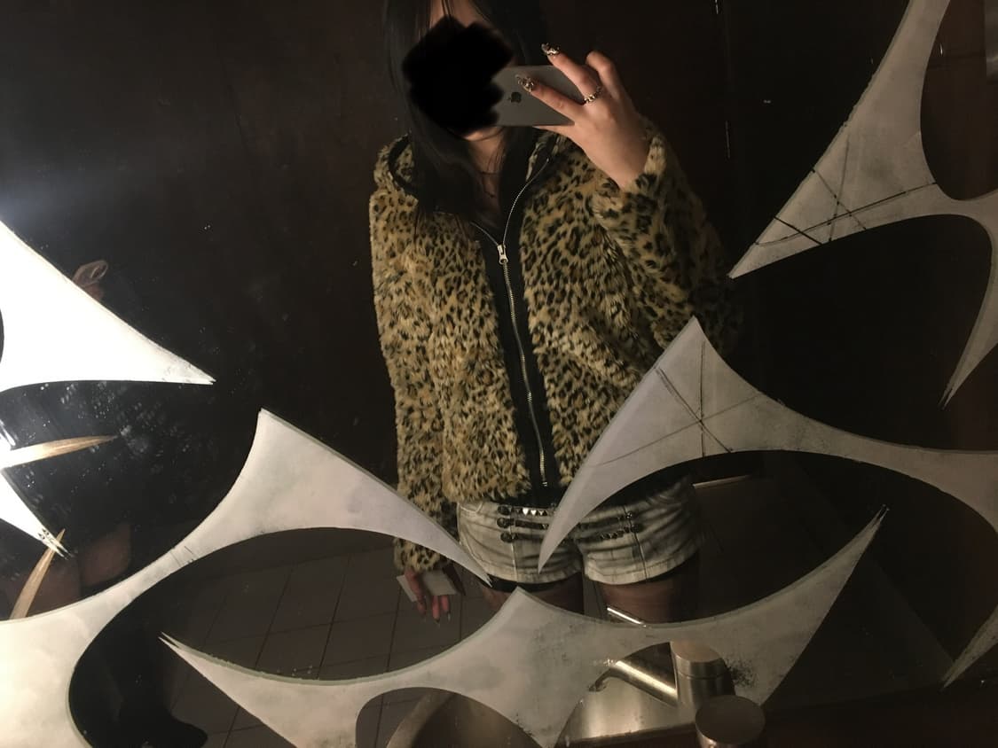 레오파드 퍼 후드 자켓 상품이미지4