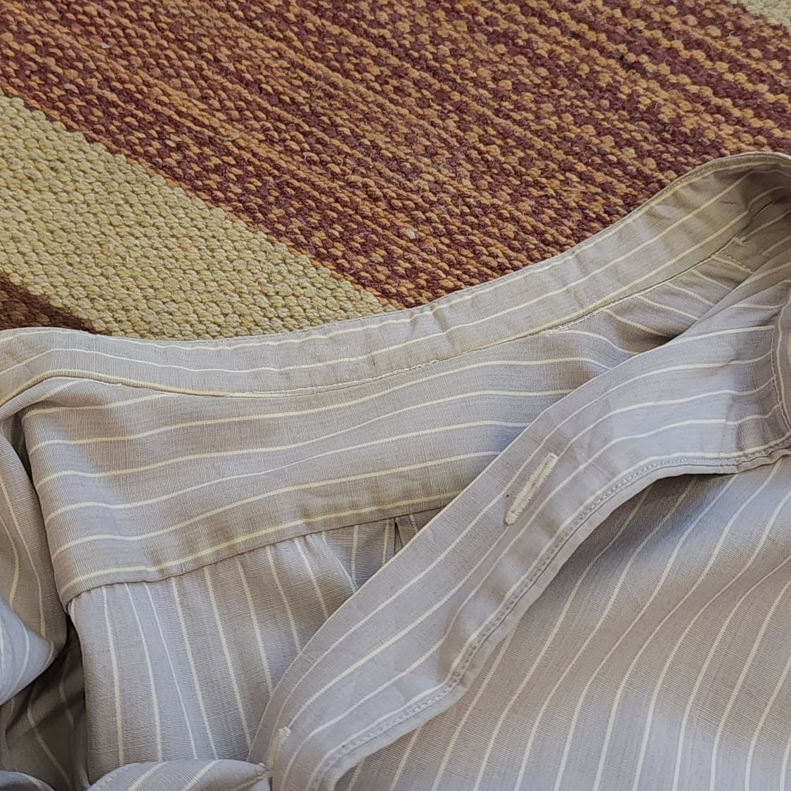 60s 프랑스 워크셔츠 가드너 빈티지 셔츠 퍼플 롱 튜닉 셔츠 s 상품이미지10