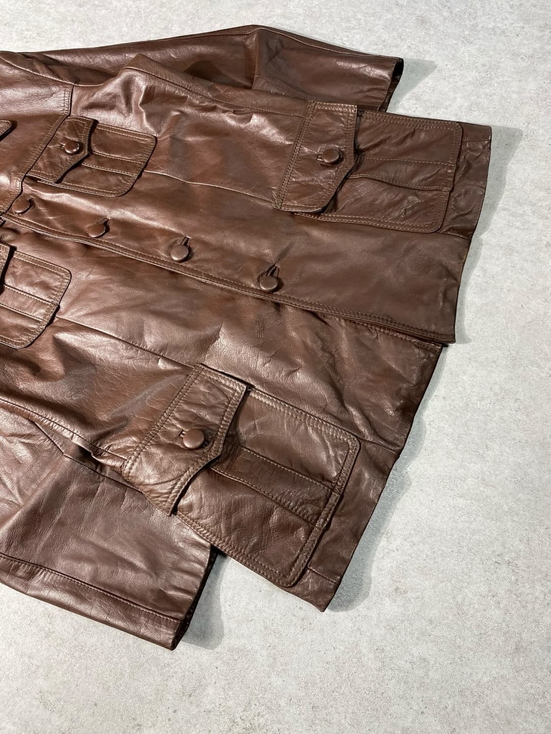 [42] OLD Vintage 올드 빈티지 브라운 레더 필드자켓 상품이미지3