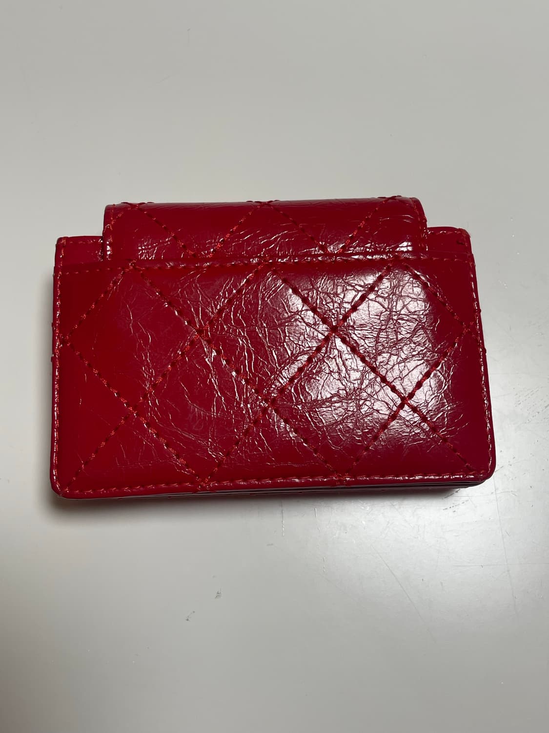 마뗑킴 퀼팅 아코디언 월렛 레드 상품이미지4