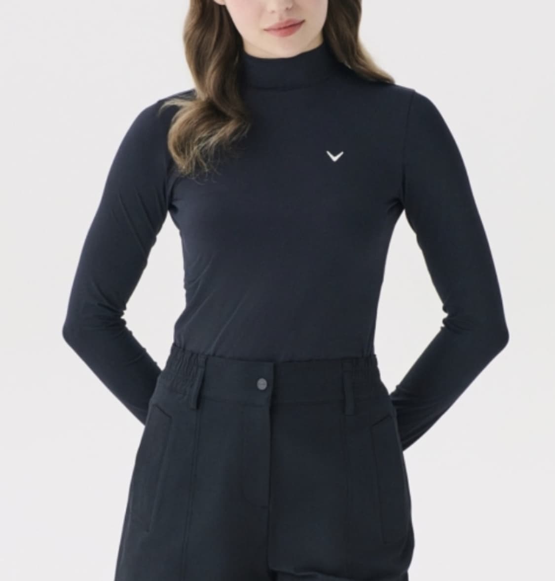 캘러웨이 여성 S/S 블랙 베이스레이어 100 반목 반폴라 긴팔티 상품이미지7