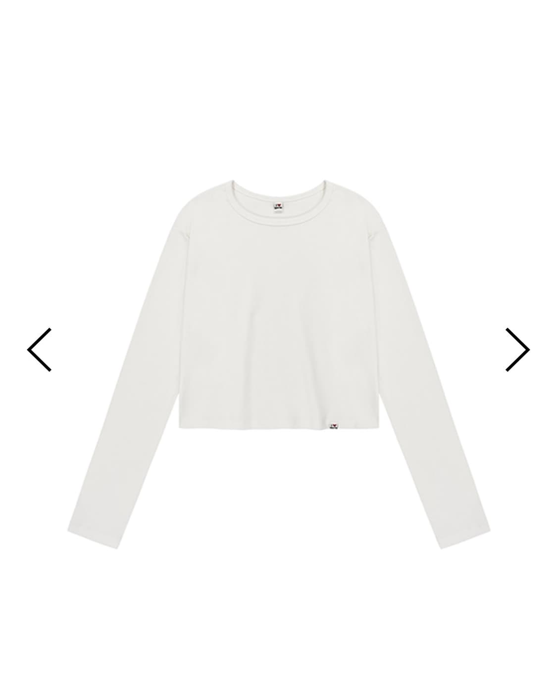 에즈이프캘리 걸스 베이직 크롭 롱슬리브 티셔츠 (화이트) 상품이미지3