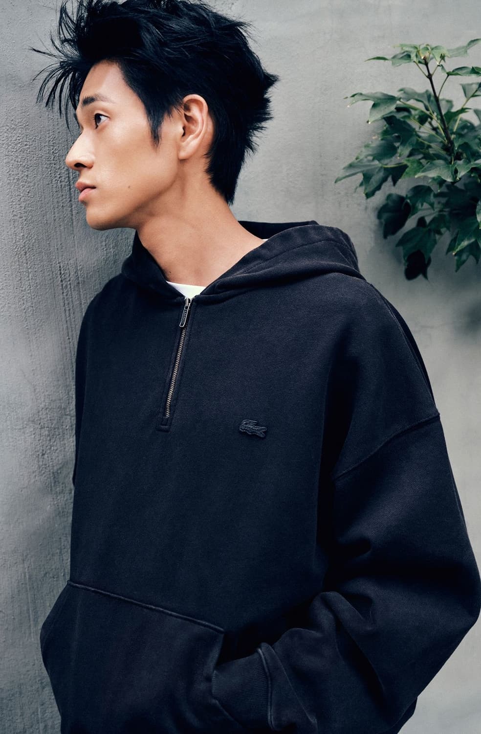 무신사 라코스테 에디션 가먼트워싱 하프집업 그레이 상품이미지2