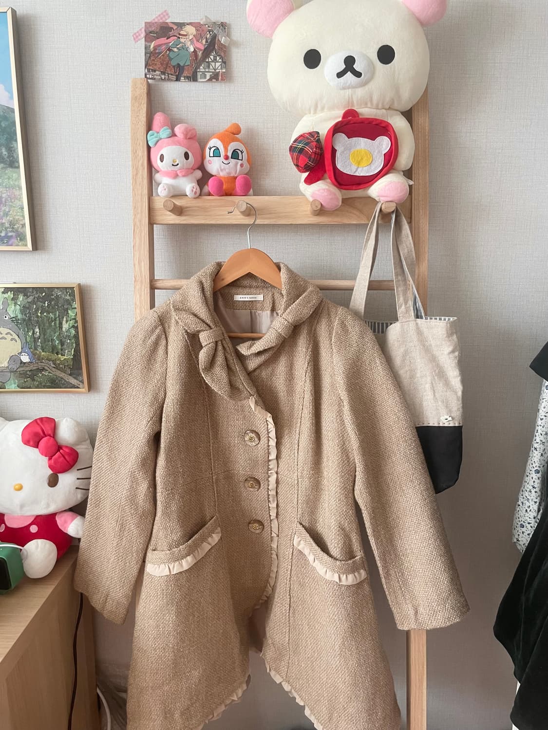 모리걸 빈티지 엑시즈팜 라떼갸루 리본 레이스 코트 🎀💛 상품이미지1