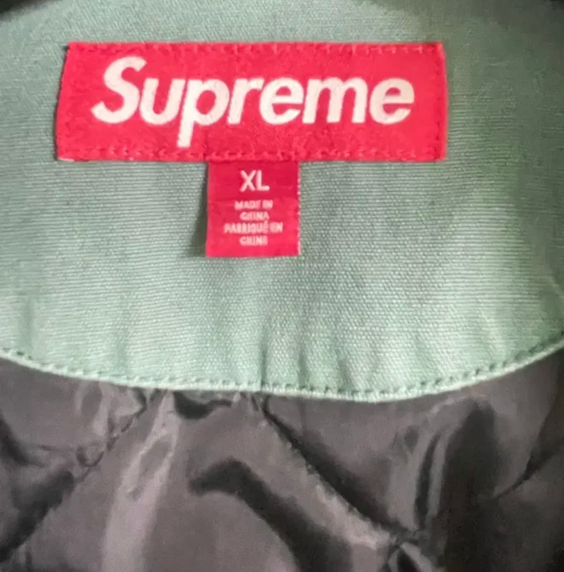 [XL] 23FW 슈프림 레더 칼라 유틸리티 자켓 그린 상품이미지4