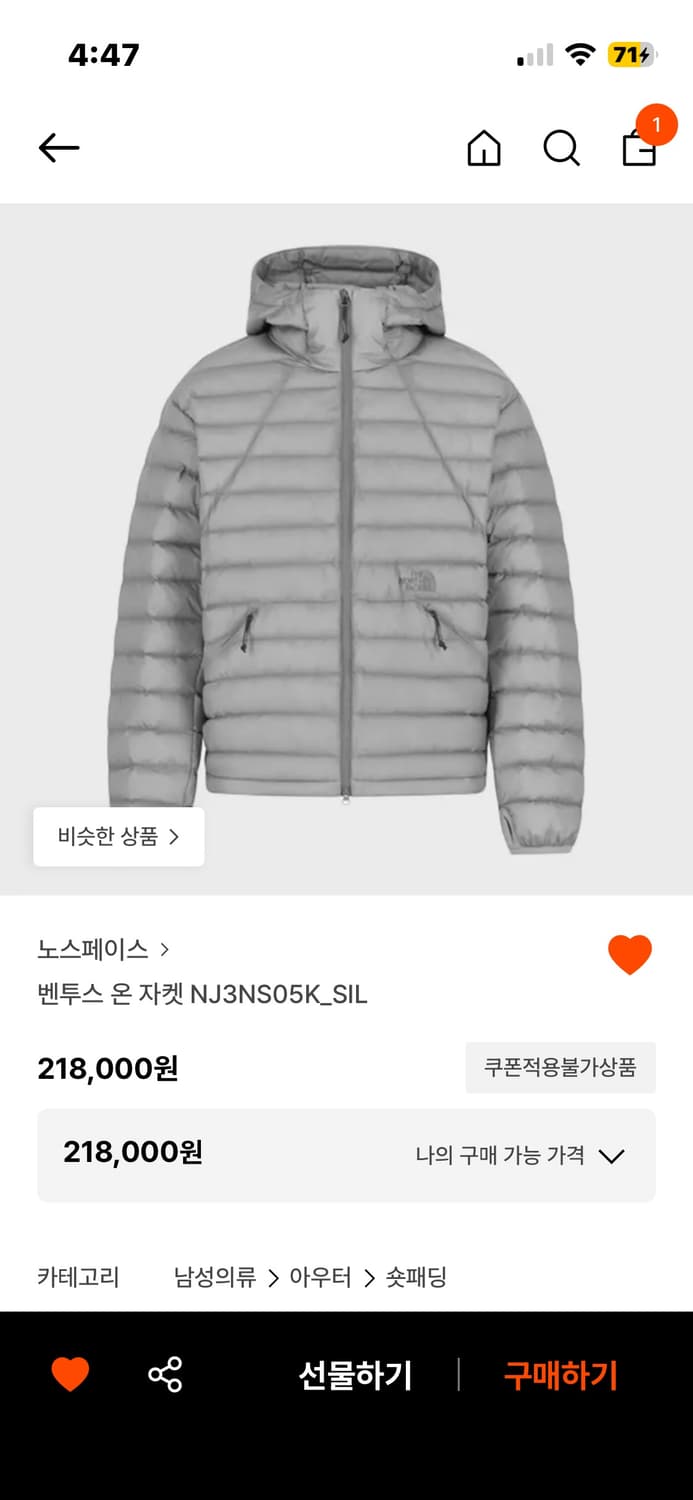 노스페이스 벤투스 실버 상품이미지1