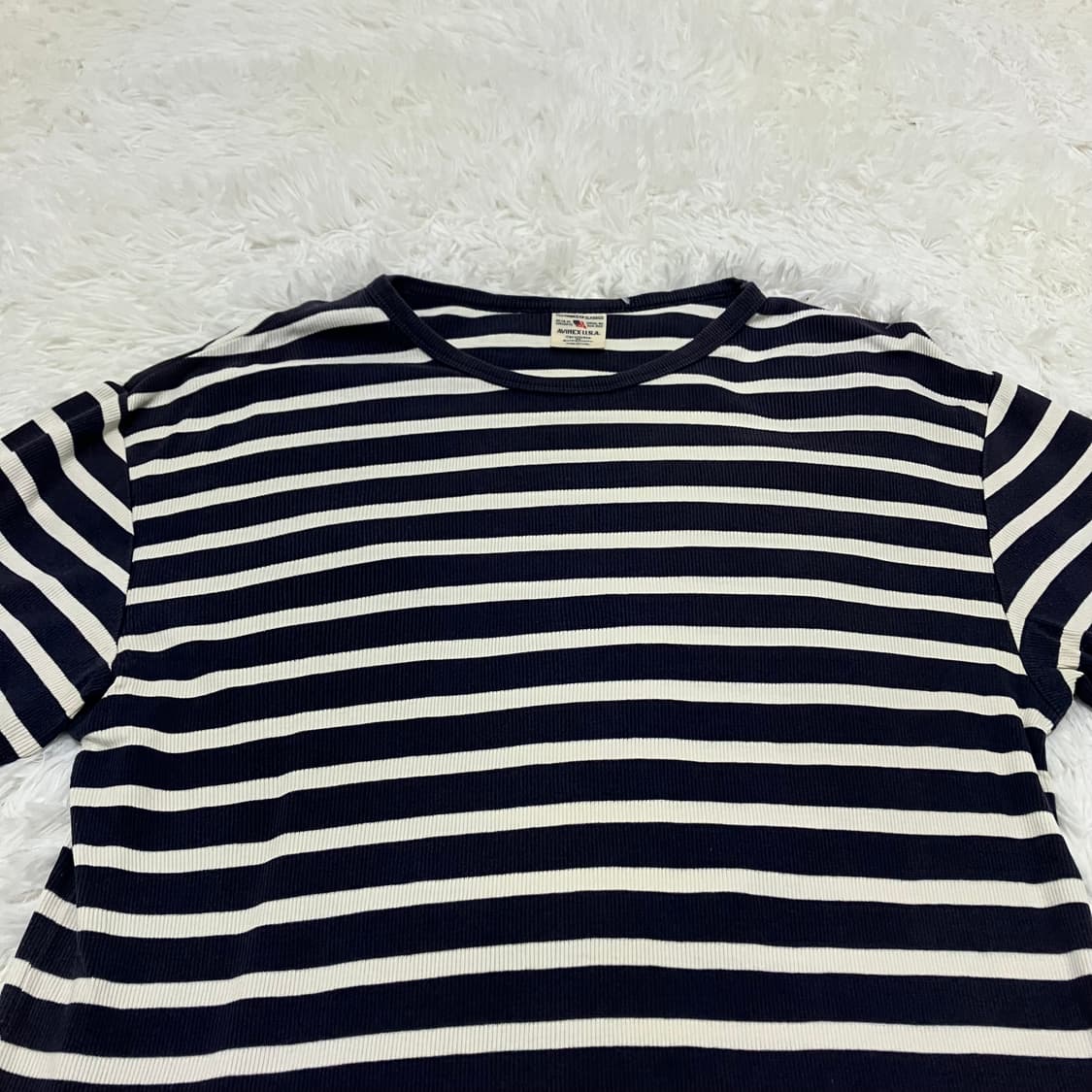 아비렉스 블루 스트라이프 반팔 989 y2k 스트릿 갸루 펑키 일 상품이미지8