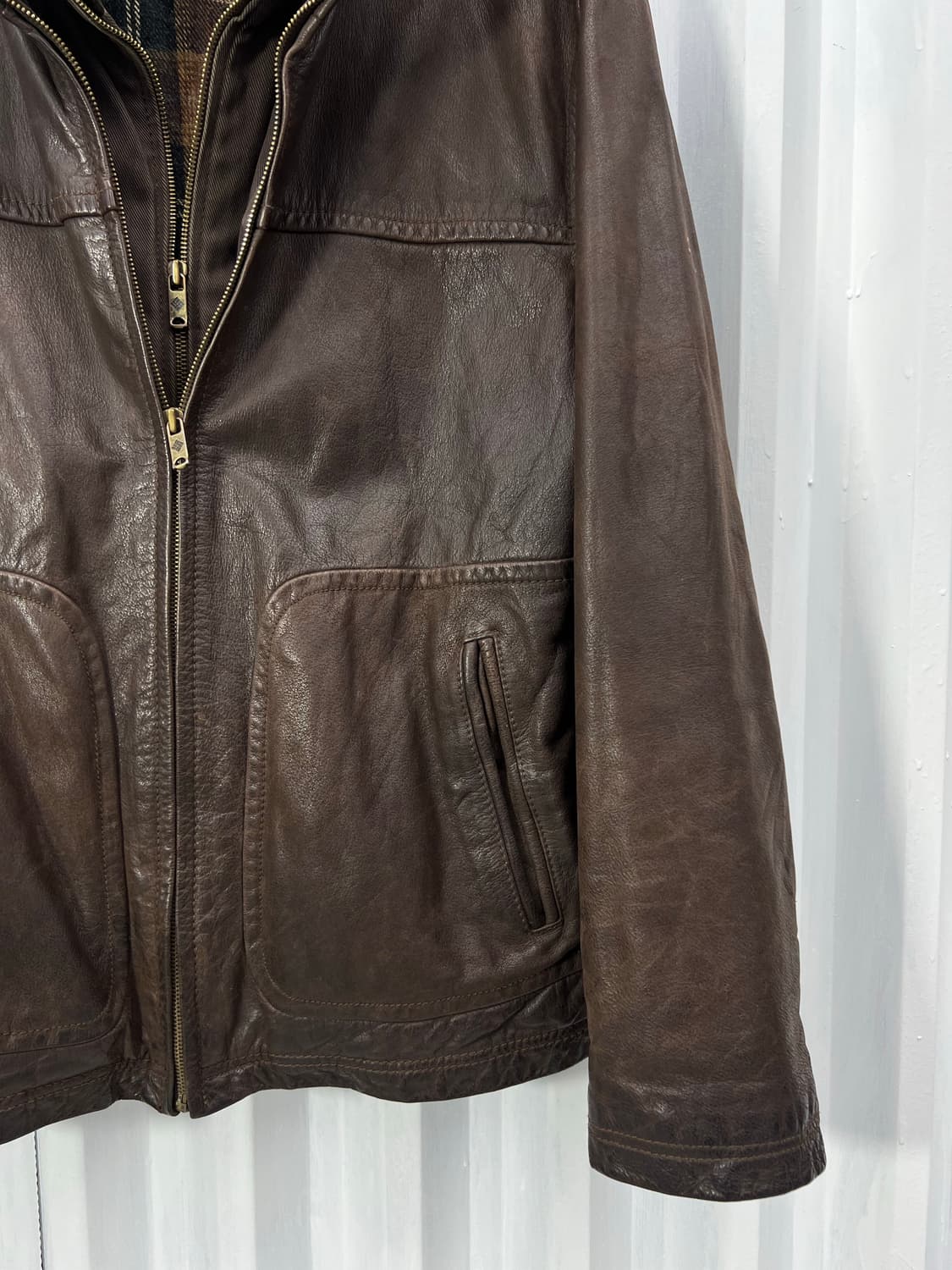 00s Columbia 2way leather JK 상품이미지6