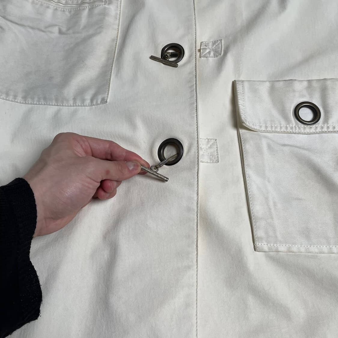 00s armani jeans 아일렛 일자후드 pvc 코트 (italy) 상품이미지4