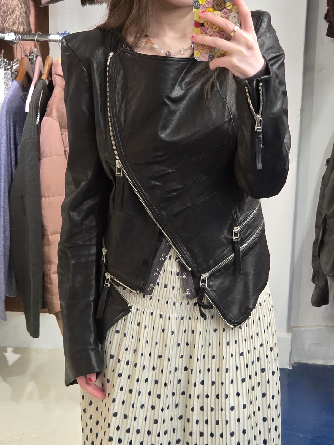 Lambskin 양가죽 트랜스폼 라이더 자켓 상품이미지3