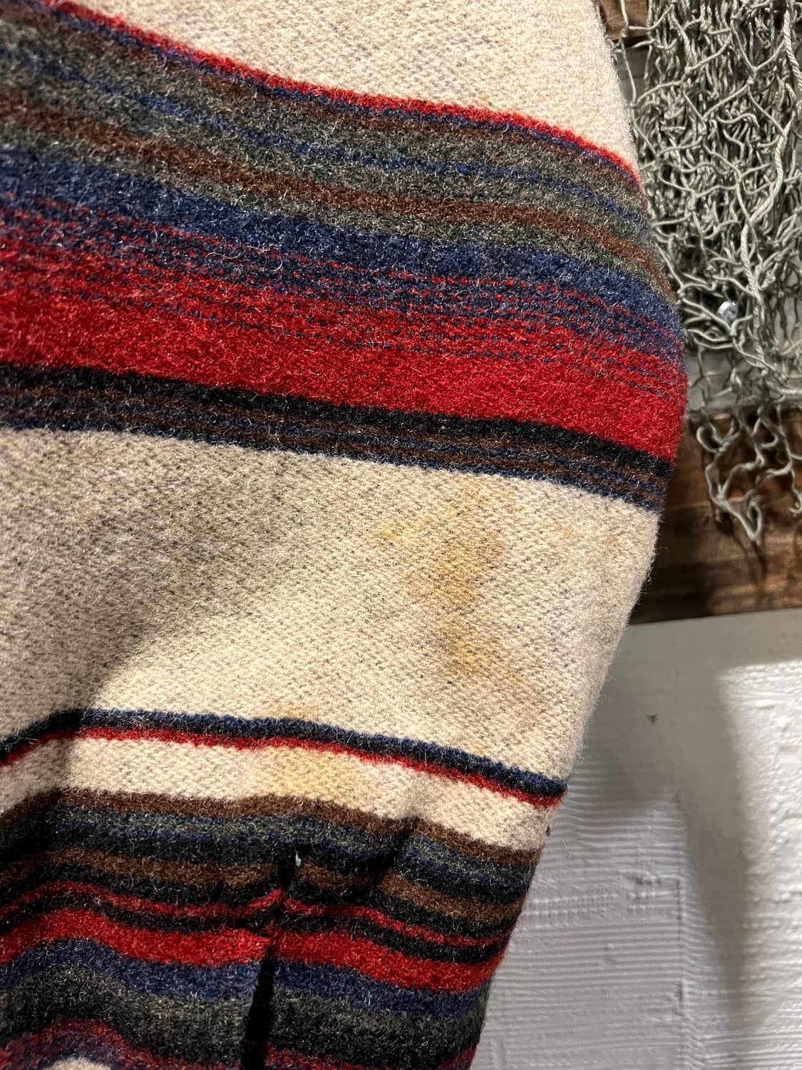 [L]90's 울리치 Made in USA 나바호 스트라이프 울 코트 상품이미지5