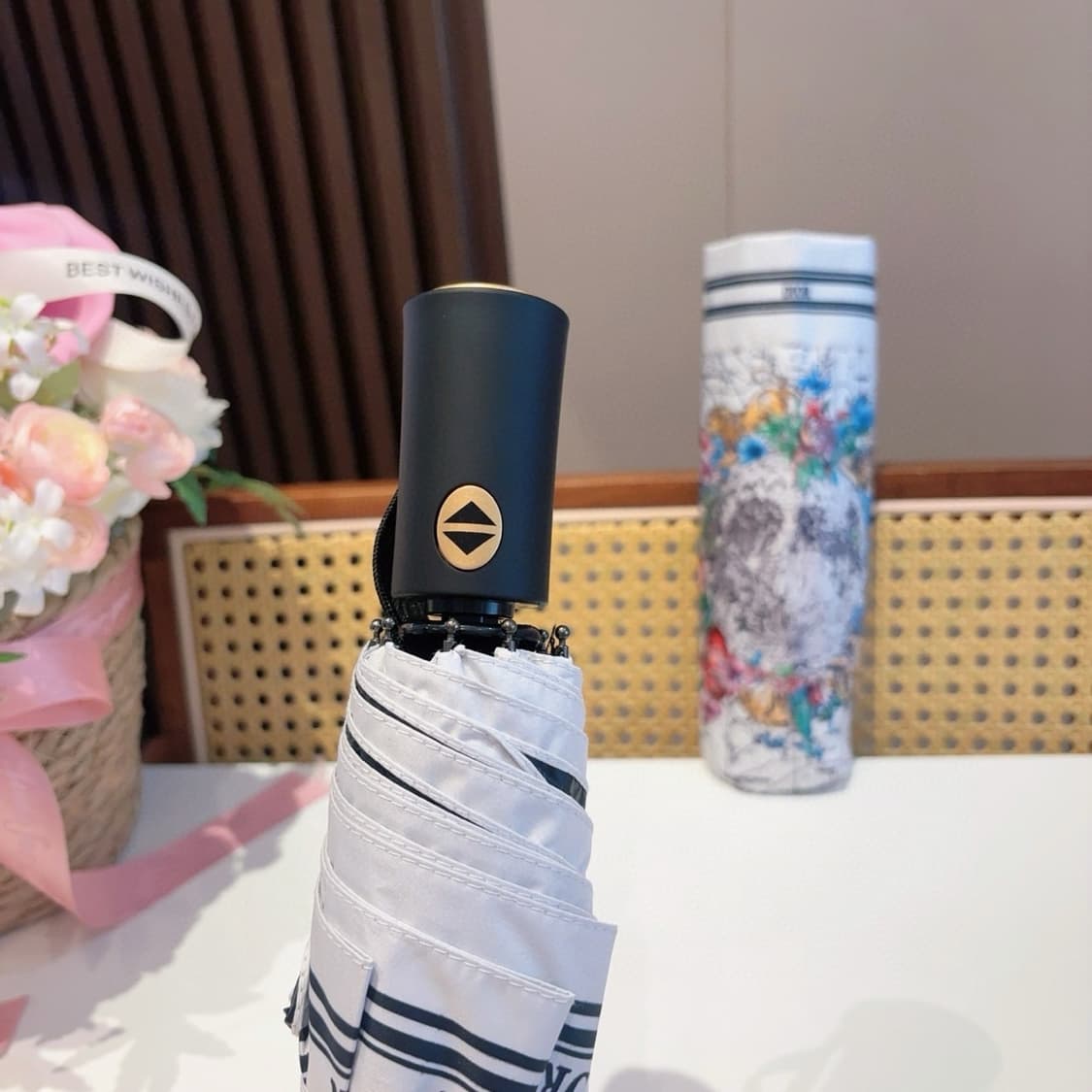 크리스탈 디올 3단 4계절 양산겸 우산 화이트  상품이미지9
