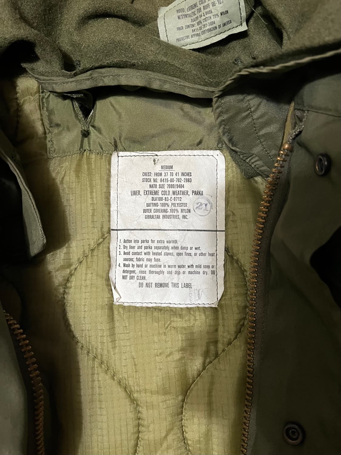 오리지널 M65피쉬테일 개파카 L사이즈 후드포함 상품이미지4
