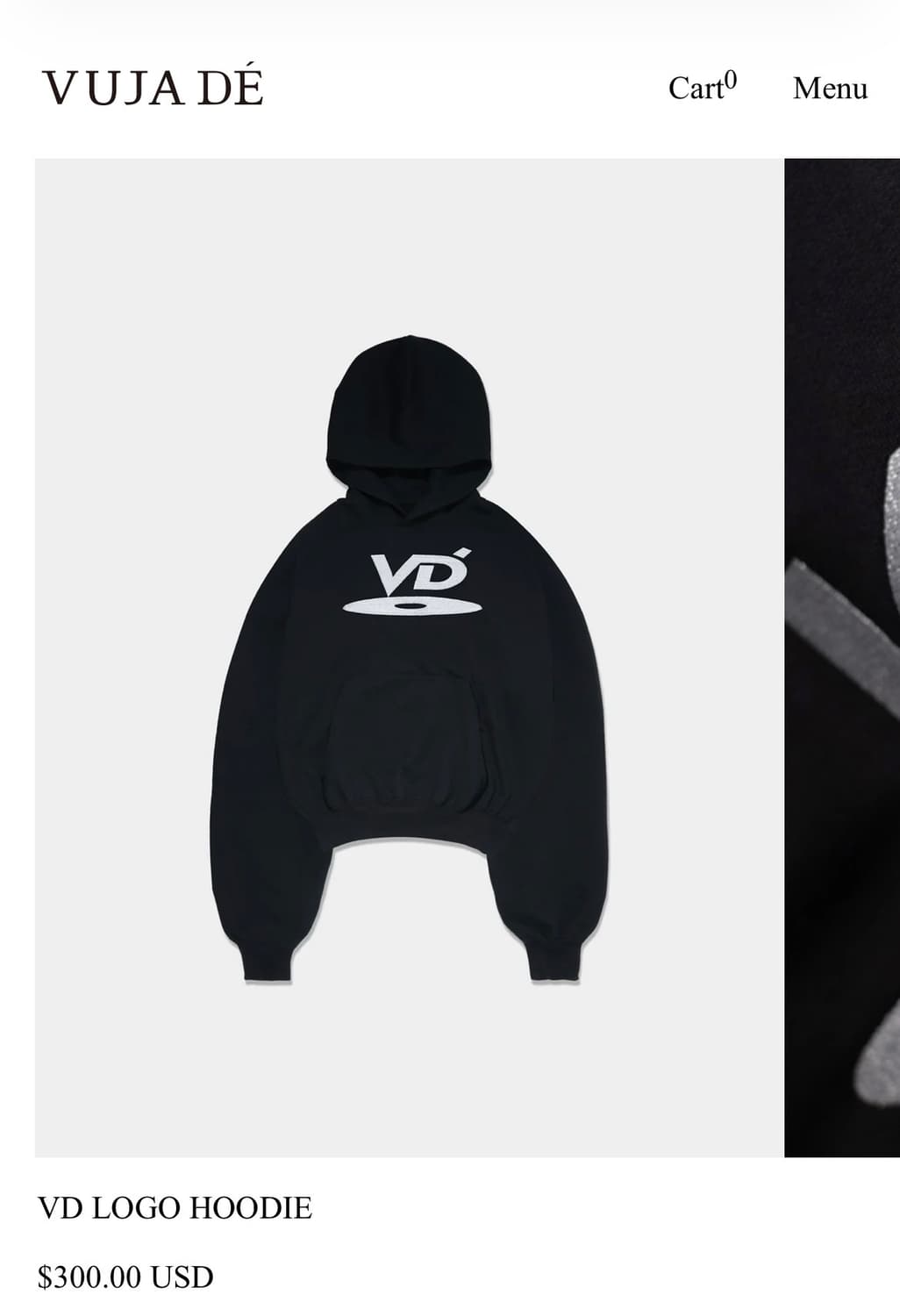 vuja de / 뷰자 데 로고 후드티 / free 상품이미지5