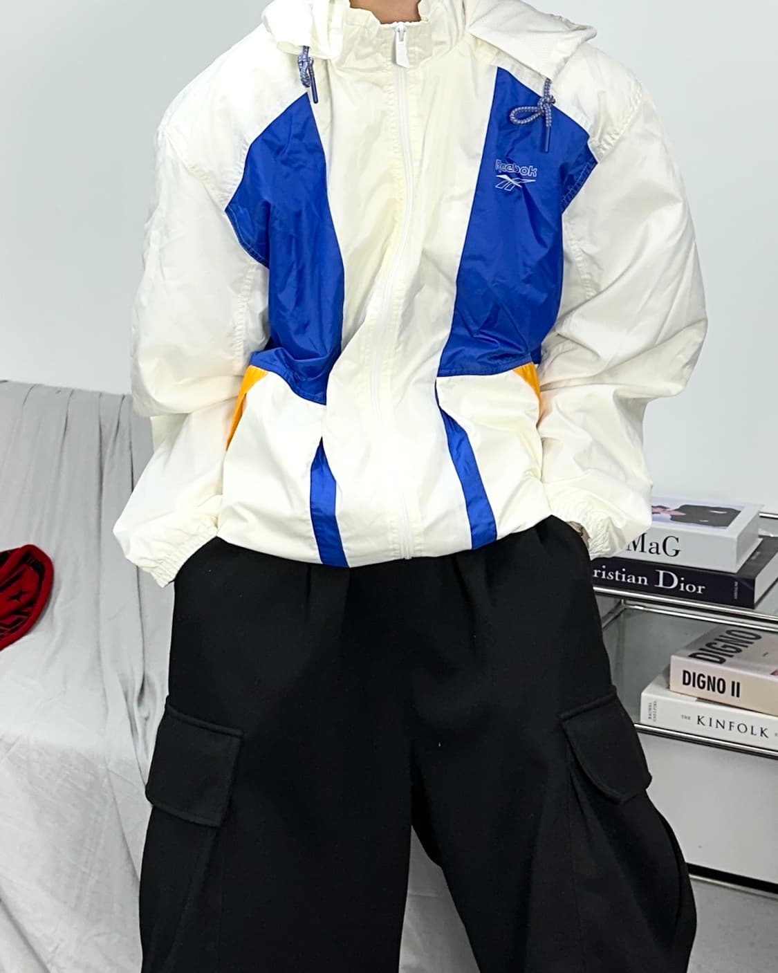 리복 믹스컬러 올드스쿨 바람막이 2XL 상품이미지1
